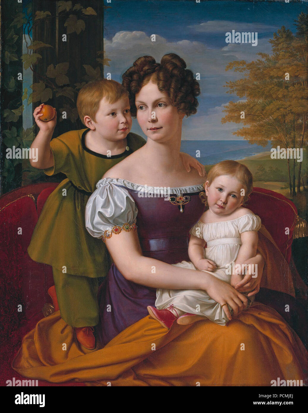 Alexandrine von Mecklenburg e figli di Friedrich Wilhelm von Schadow. Foto Stock