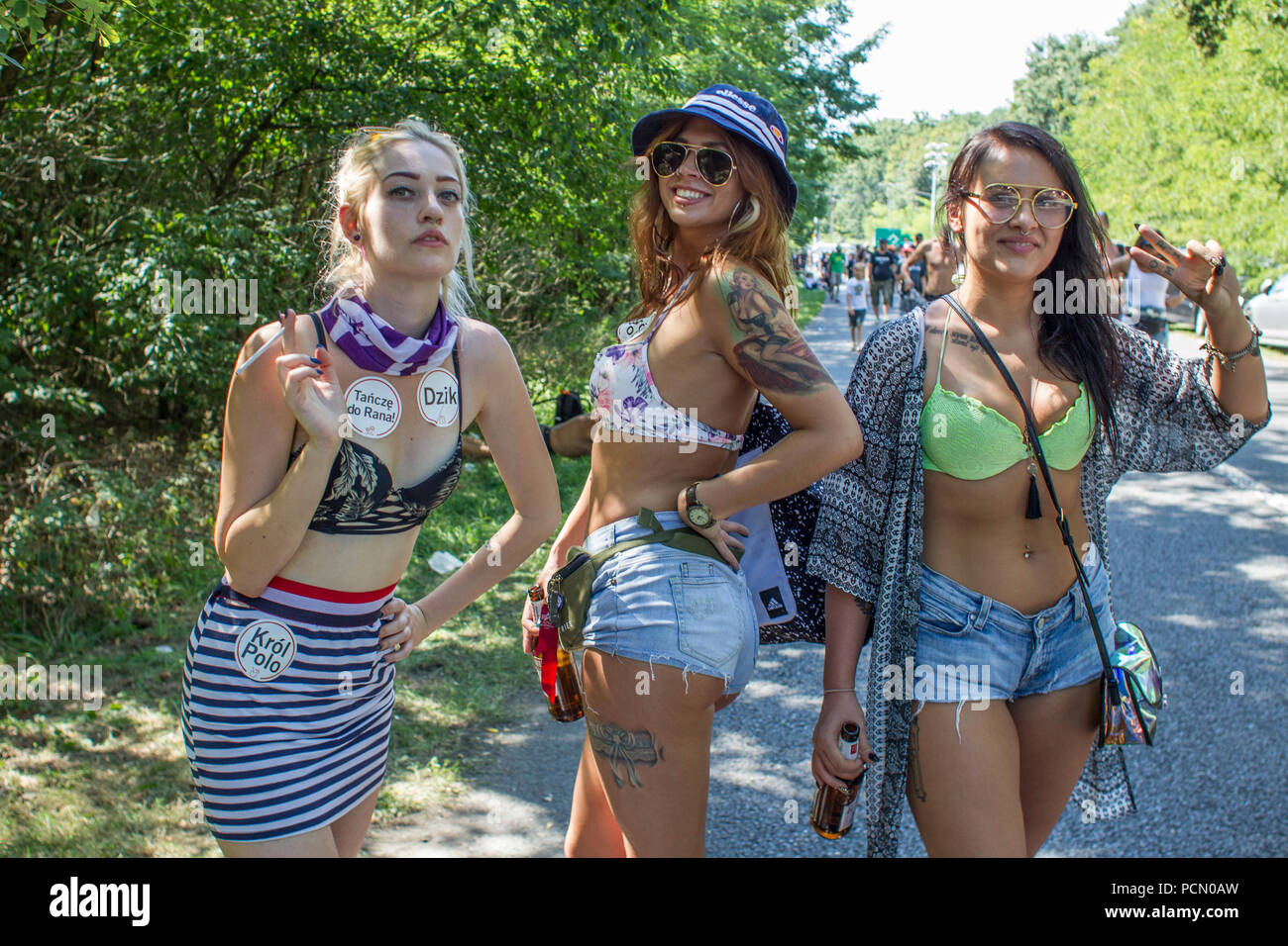 Kostrzyn su Odra, Polonia - 3 agosto 2018. Festival PolandRock uno dei più grandi festival in Europa ha iniziato a. Il ventiquattresimo Pol'e'Rock Festival di Kostrzyn Credito: Slawomir Kowalewski/Alamy Live News Foto Stock