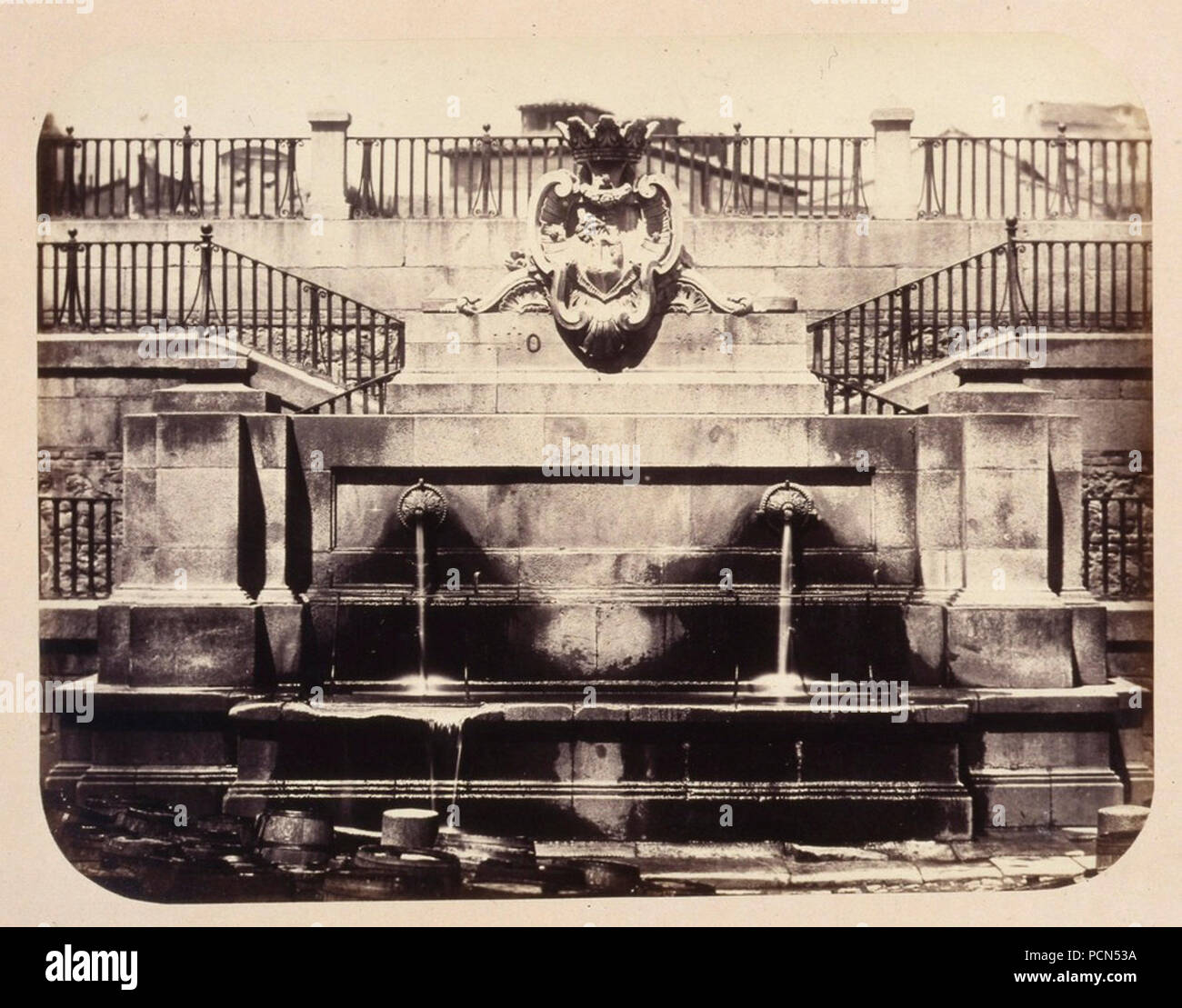 Alfonso Begué-Fuente calle Escalinata-1864. Foto Stock