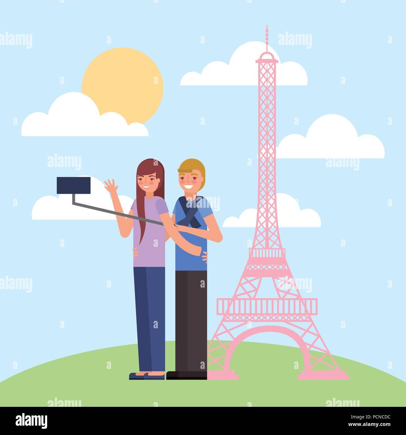 Famiglia giovane card Illustrazione Vettoriale