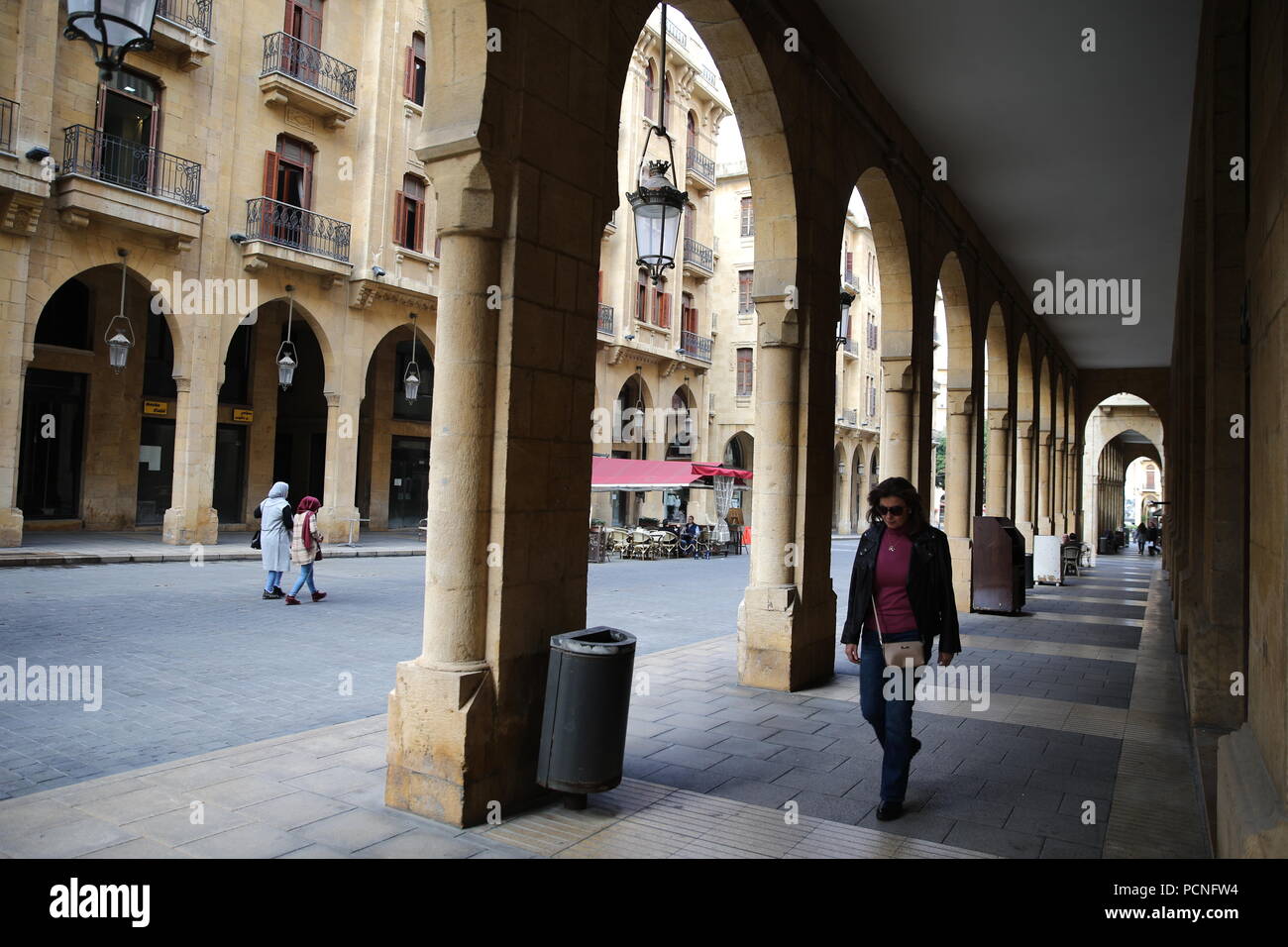 Beirut è il centro storico di era in rovina durante il Libano della guerra civile. Ora il centro della città offre lussuosi appartamenti, e ripristino di edifici storici Foto Stock