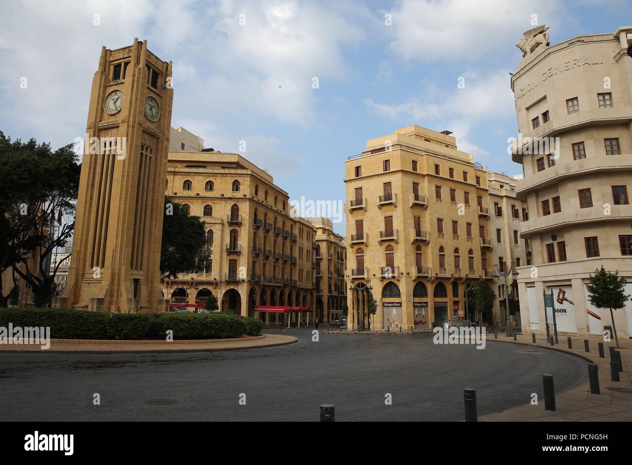 Beirut è il centro storico di era in rovina durante il Libano della guerra civile. Ora il centro della città offre lussuosi appartamenti, e ripristino di edifici storici Foto Stock