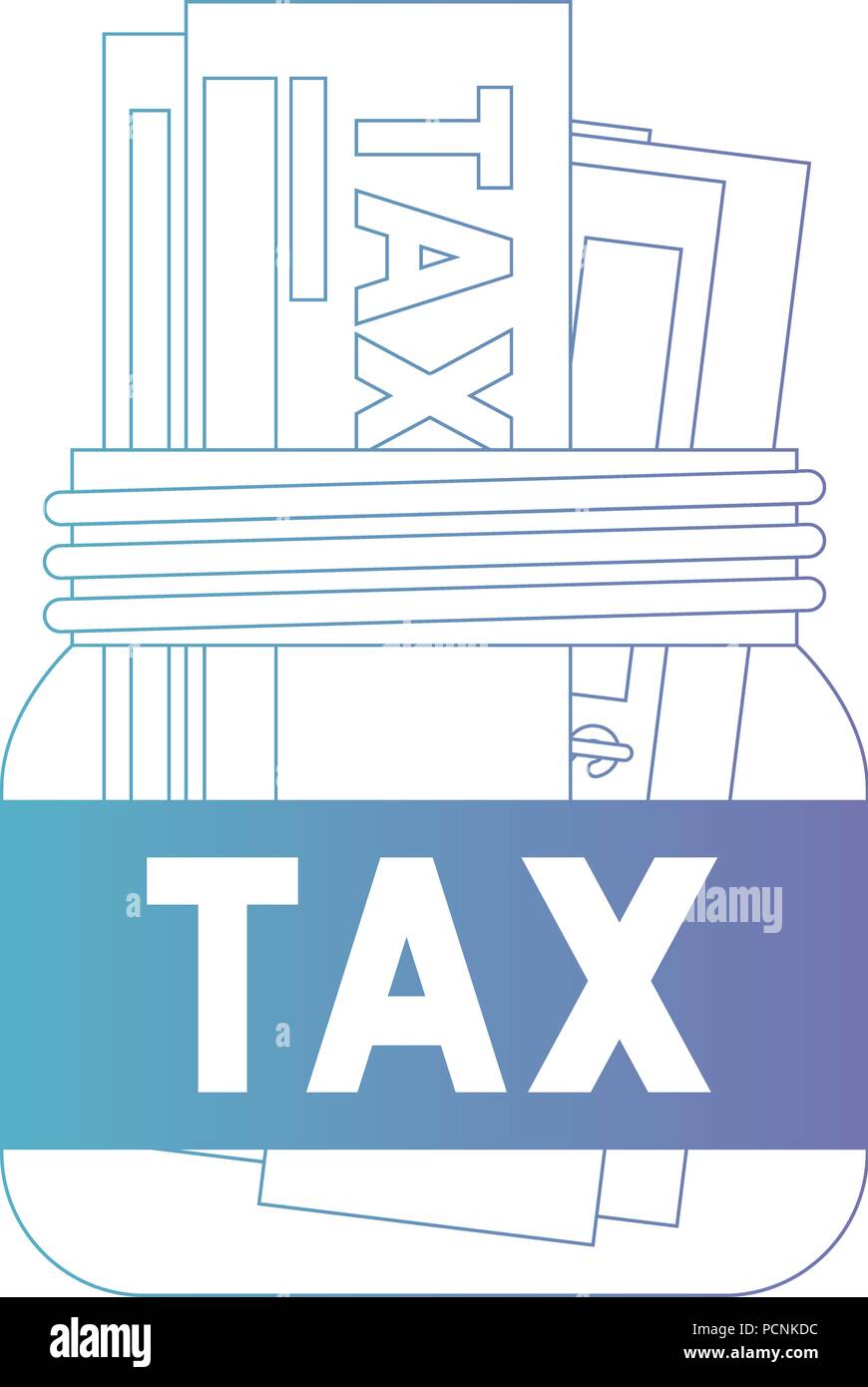 Vaso con icona fiscale Illustrazione Vettoriale