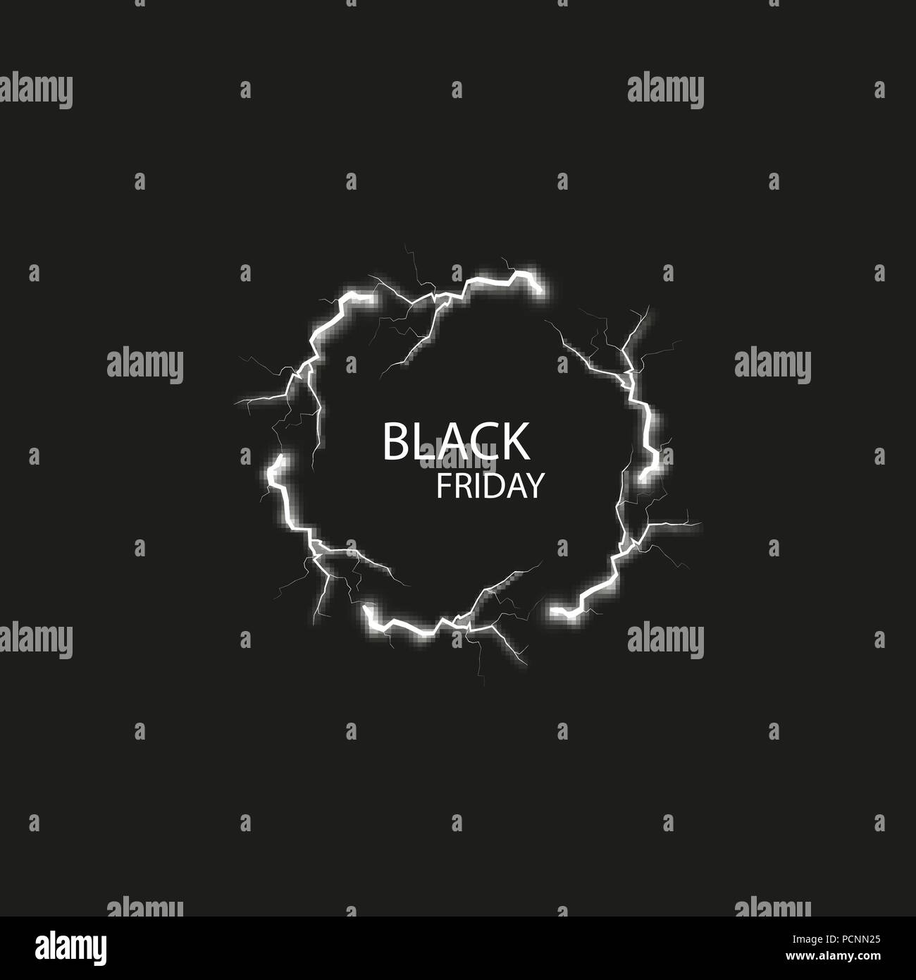 Venerdì nero vendita banner con brillante rotondo sfondo astratto Illustrazione Vettoriale