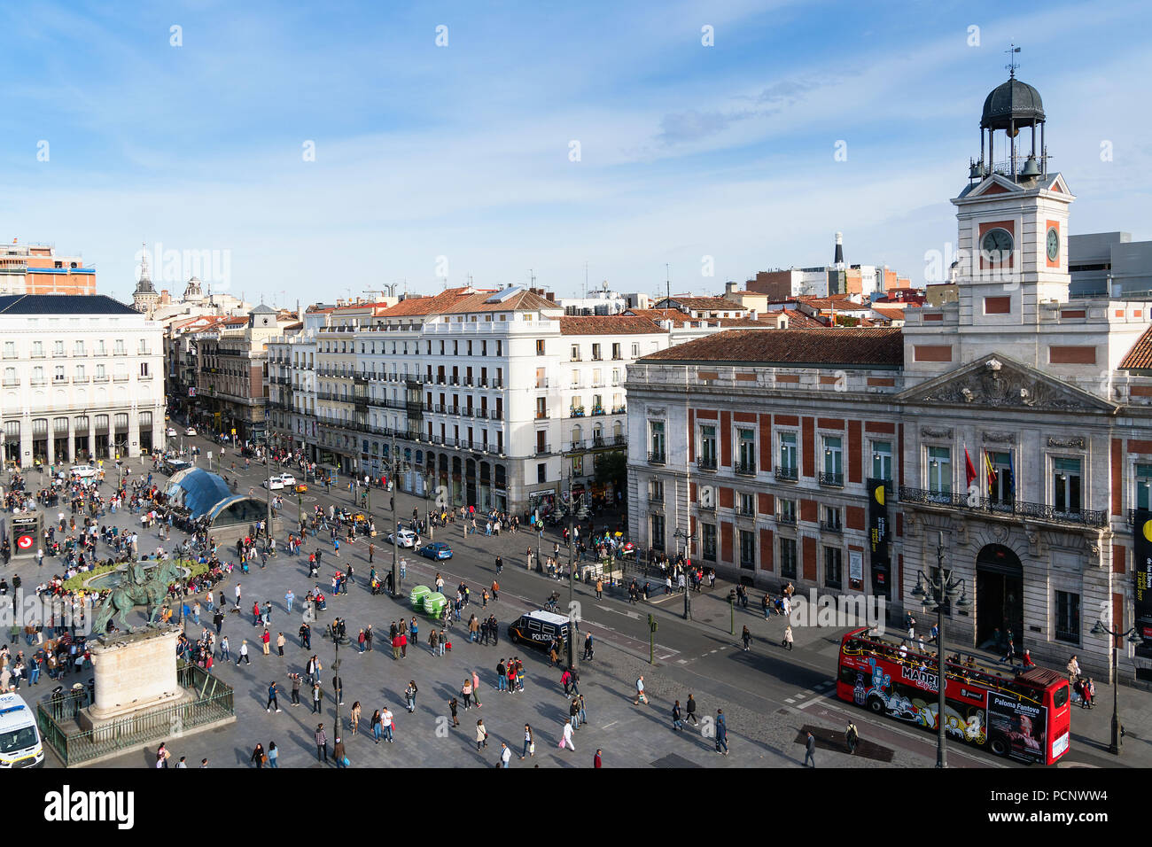 Madrid, Puerta del Sol, Casa de Correos, sede del governo Foto Stock