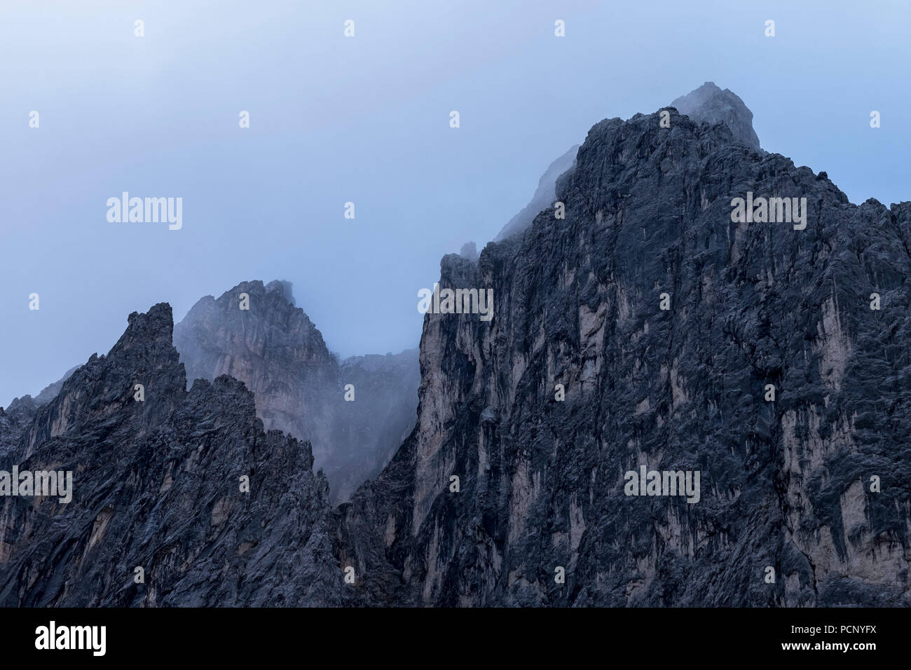 Oberreintaldom, Oberreintal, montagne del Wetterstein, Alta Baviera, Baviera, Germania Foto Stock
