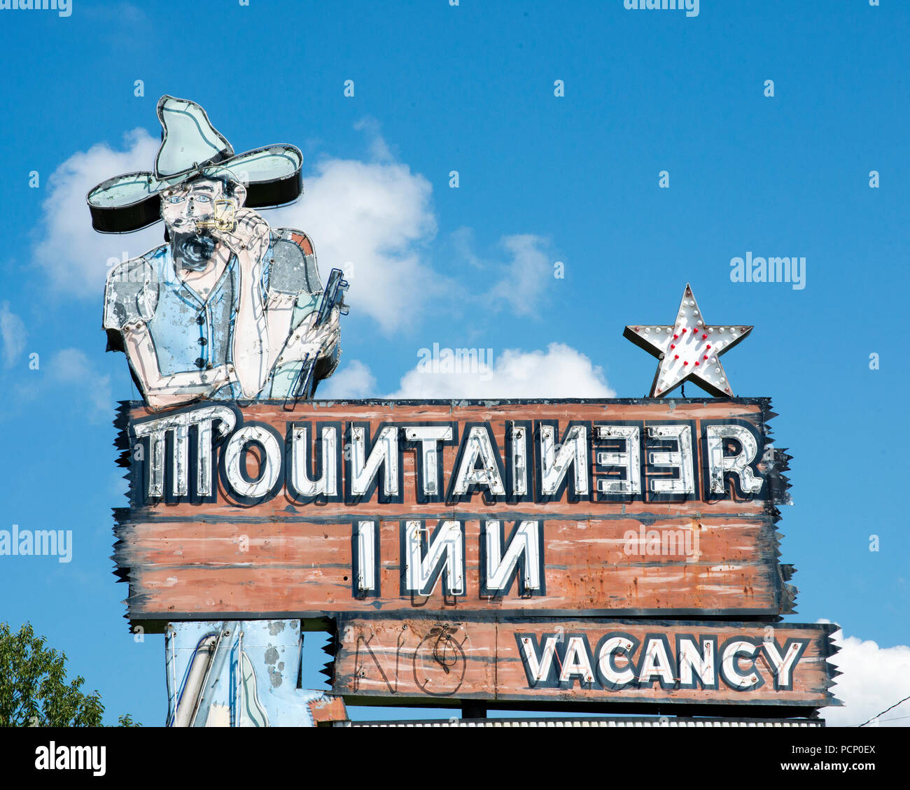 Alpinista Inn segno di Asheville NC Foto Stock