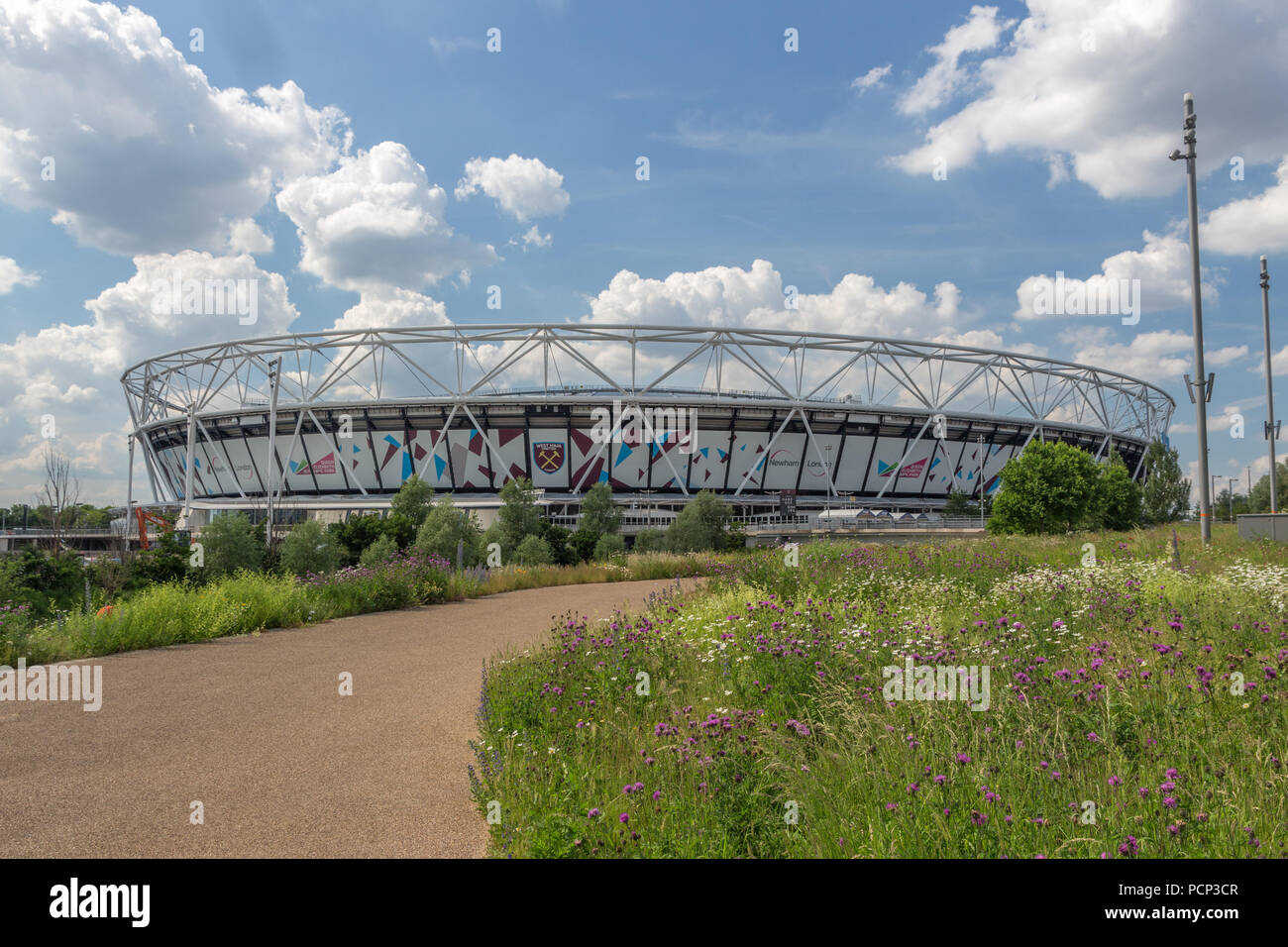 Lo stadio di Londra , West Ham United's Stadium in Queen Elizabeth Olympic Park, Londra. Foto Stock