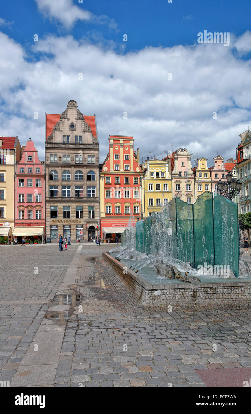 Città vecchia con rynek. wroclaw, Breslau, Bassa Slesia, Polonia, europa Foto Stock