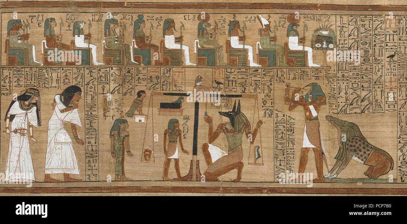Il libro dei morti Papiro di Ani. La sala della sentenza, ca 1250 BC. Foto Stock