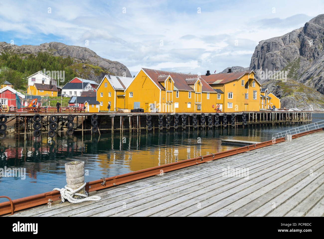 Nusfjord villaggio Nel Nordland, Norvegia. Foto Stock
