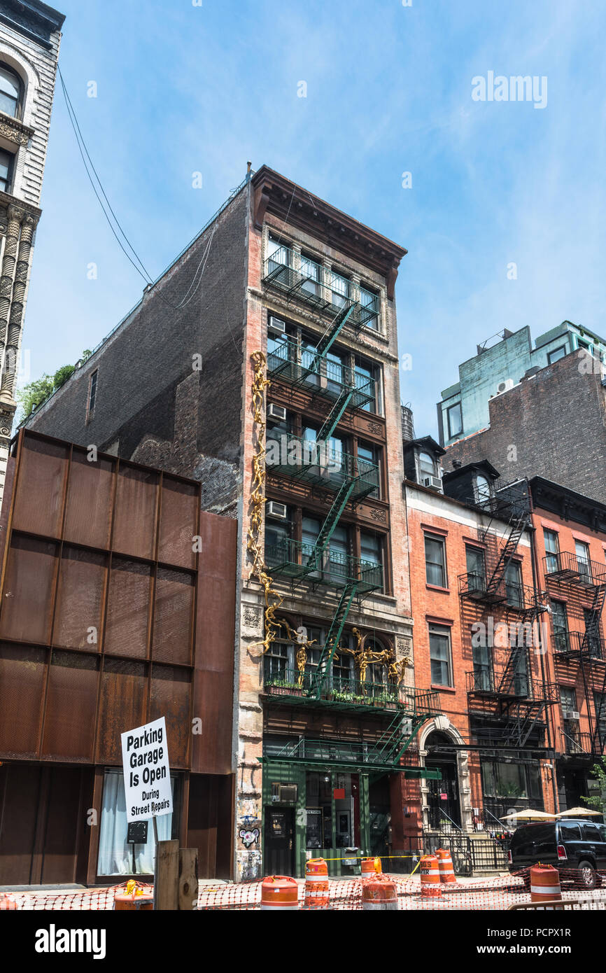 Manhattan,New York City, Stati Uniti d'America - 1 Luglio 2018 : le case in Bond Street in Noho Foto Stock