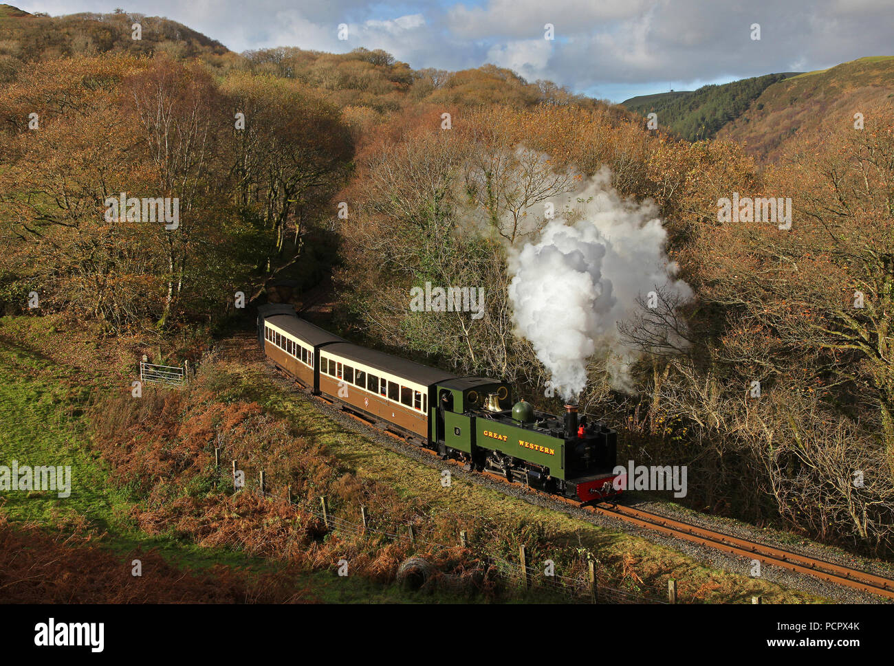 N8 si avvicina i diavoli Ponte sul 10.11.17 sulla valle di Rheidol linea. Foto Stock