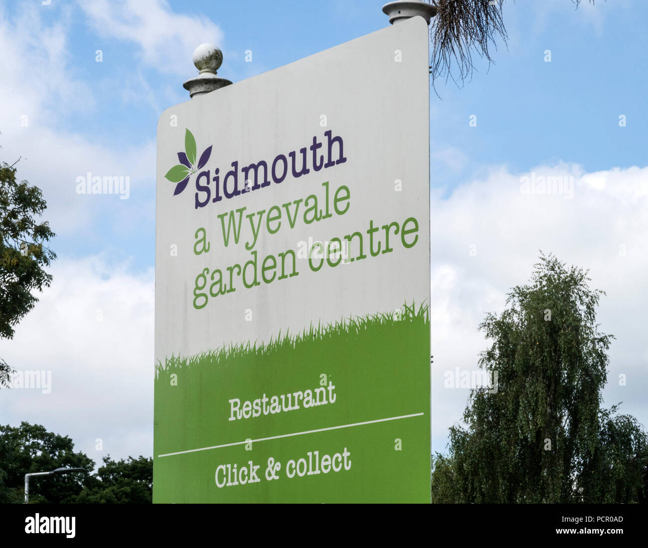 Wyevale centro giardino, Sidmouth. La catena Wyevale, compreso il negozio di Sidmouth, è in vendita. Foto Stock