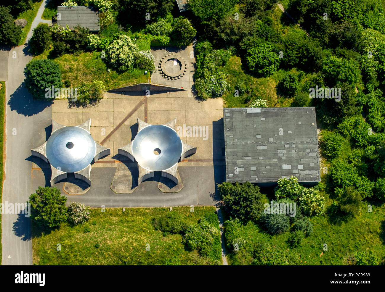 Progetto di Karl-Heinrich Müller, collezionista d'arte, Langen Foundation, ex base NATO nel centro del Basso Reno paesaggio, collezione d'arte, cultura e arte progetto spaziale, Neuss, Renania, Renania settentrionale-Vestfalia, Germania Foto Stock