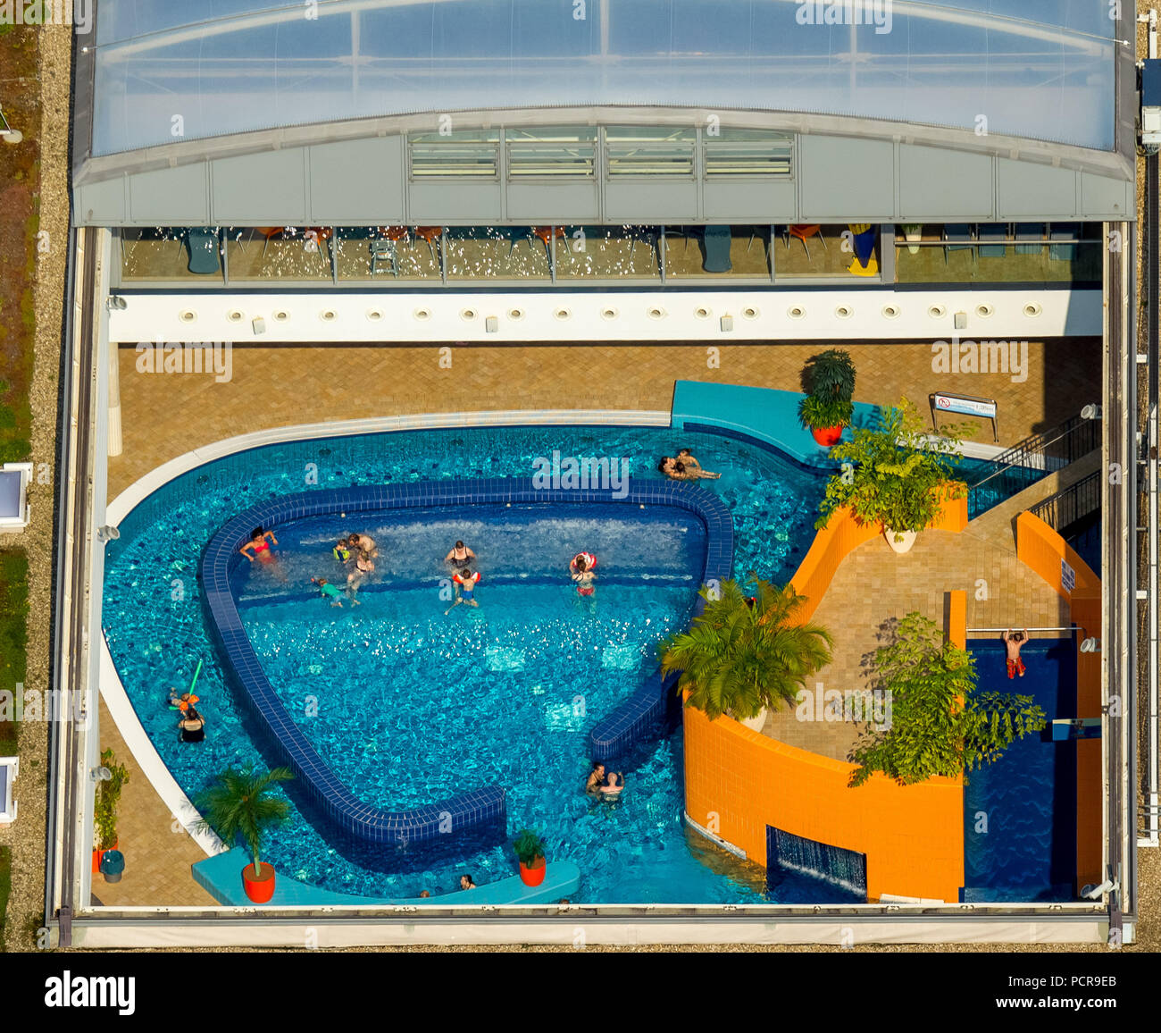 Westfalenbad Hagen, piscina Ischeland Hagen, piscina all'aria aperta, Hagen, Sauerland, Nord Reno-Westfalia, Germania Foto Stock