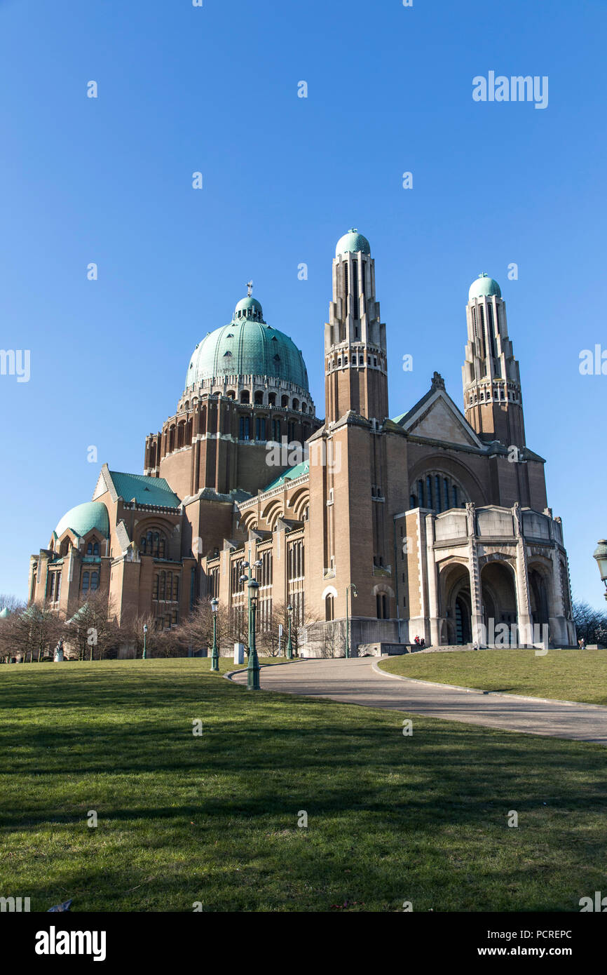 Chiesa Nazionale della Basilica del Sacro Cuore, Basilique Nationale du SacrŽ-CÏur, Basilica di Koekelberg, Bruxelles, Foto Stock