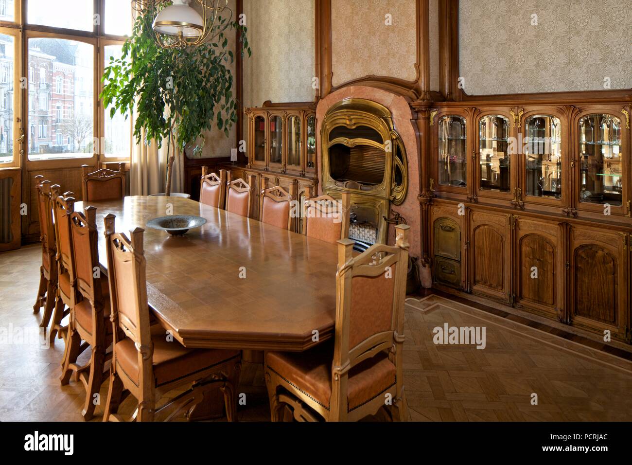 Interior-Hotel van Eetvelds, Av. Palmeston, Bruxelles, Belgio, (1895), c2014-2017. Artista: Alan John Ainsworth. Foto Stock