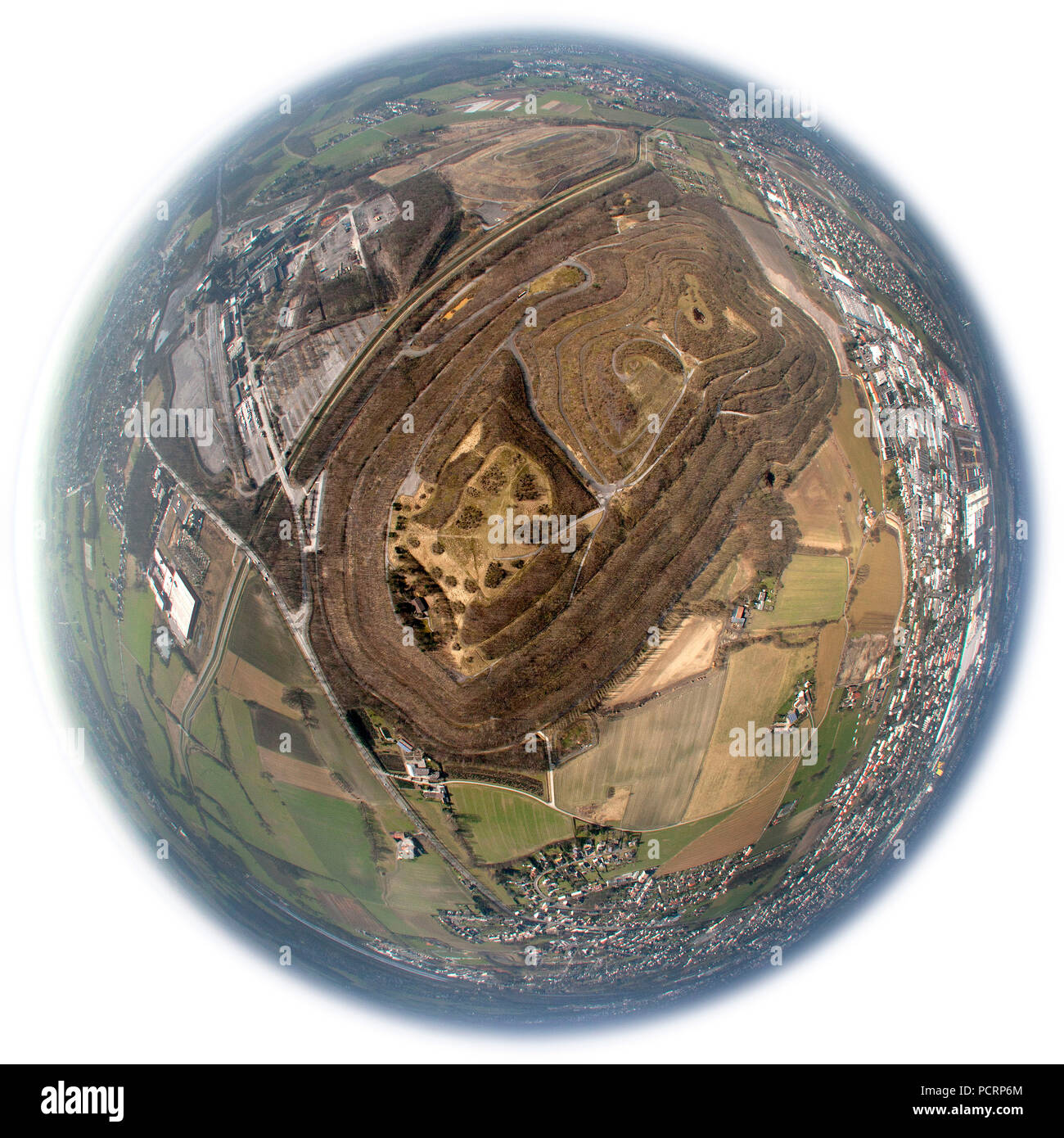 Vista aerea, punta Kissinger Hoehe, Hamm, la zona della Ruhr, Renania settentrionale-Vestfalia, Germania, Europa Foto Stock