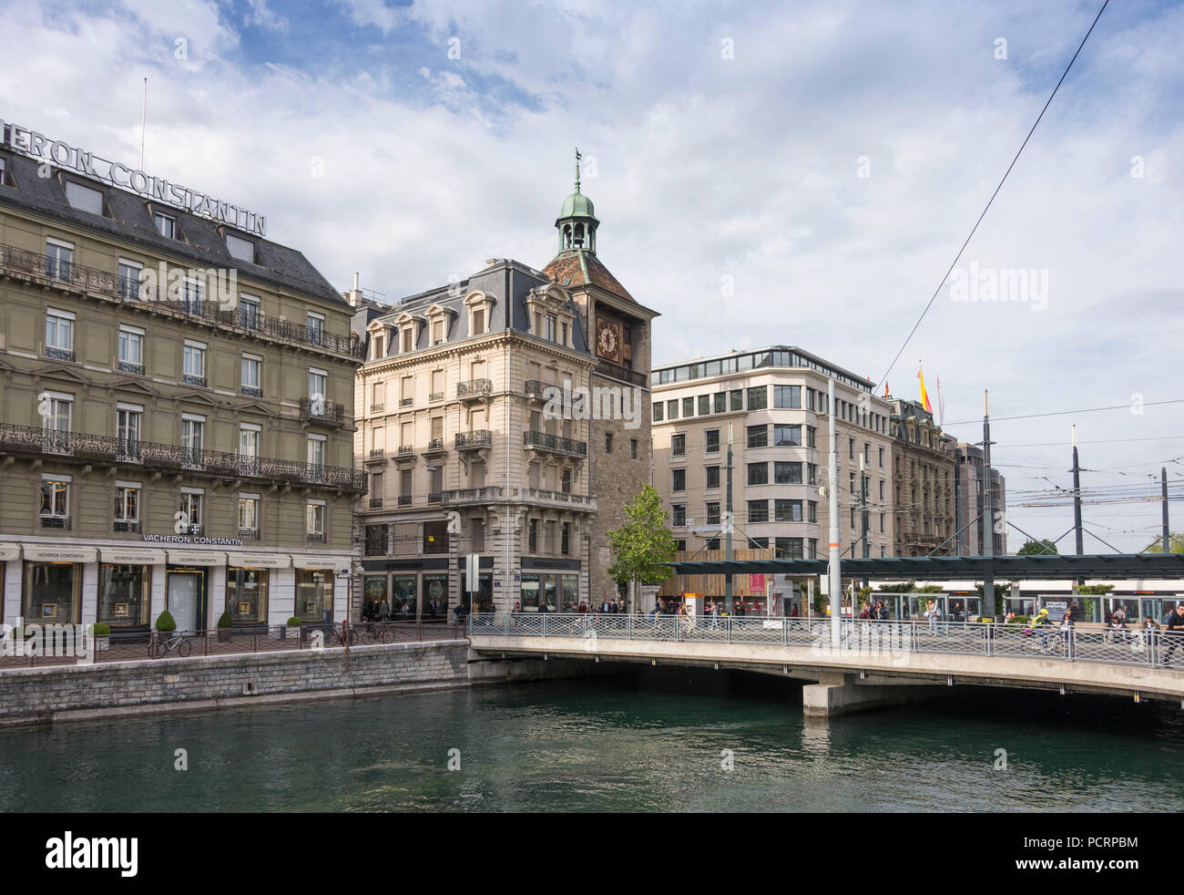 Città vecchia al fiume, Ginevra, il Cantone di Ginevra, Svizzera Occidentale, Svizzera Foto Stock