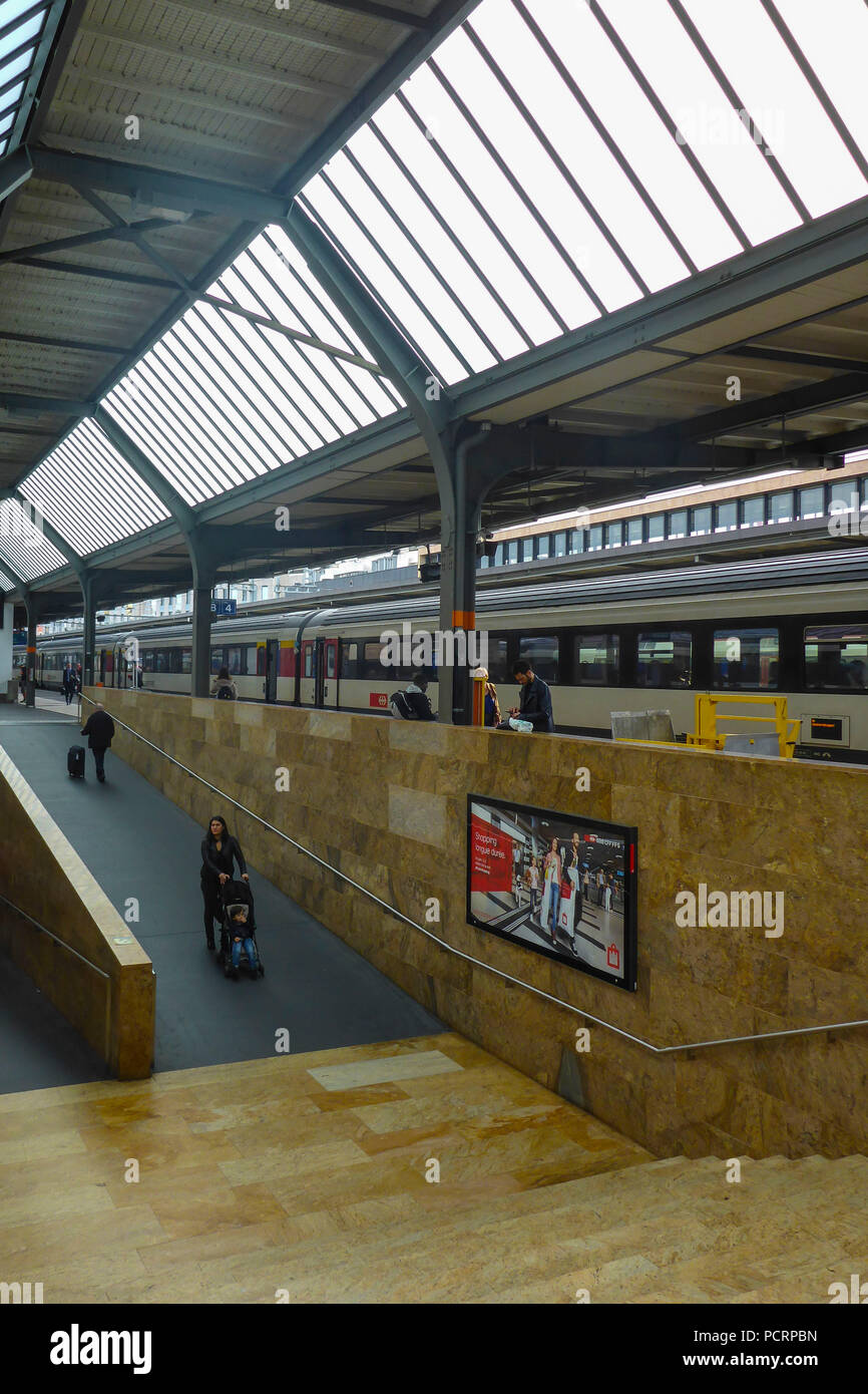 Stazione Centrale a Ginevra, il Cantone di Ginevra, Svizzera Occidentale, Svizzera Foto Stock