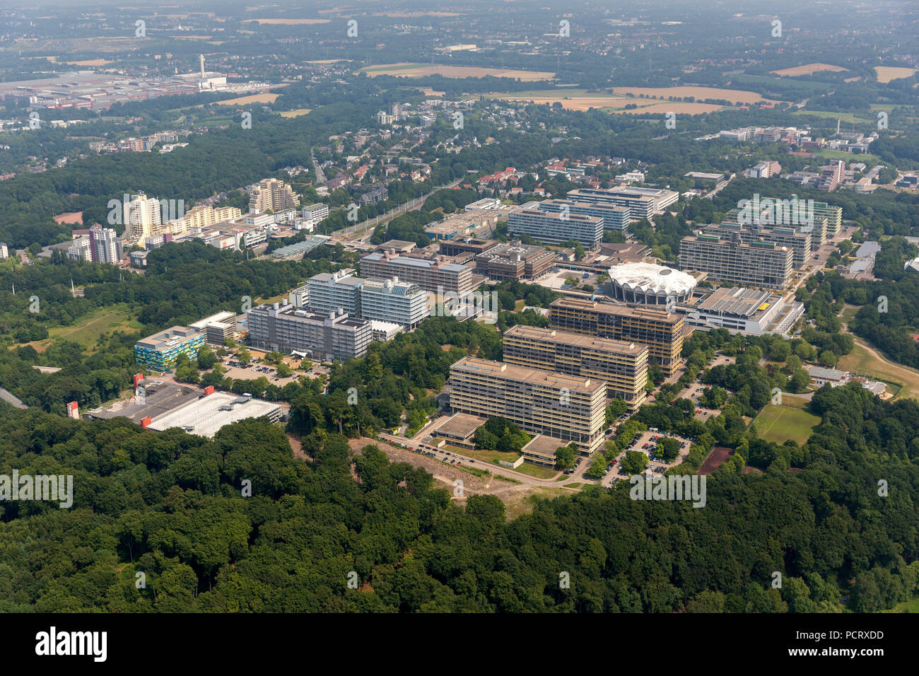 La Ruhr University di Bochum RUB, vista aerea di Bochum Foto Stock