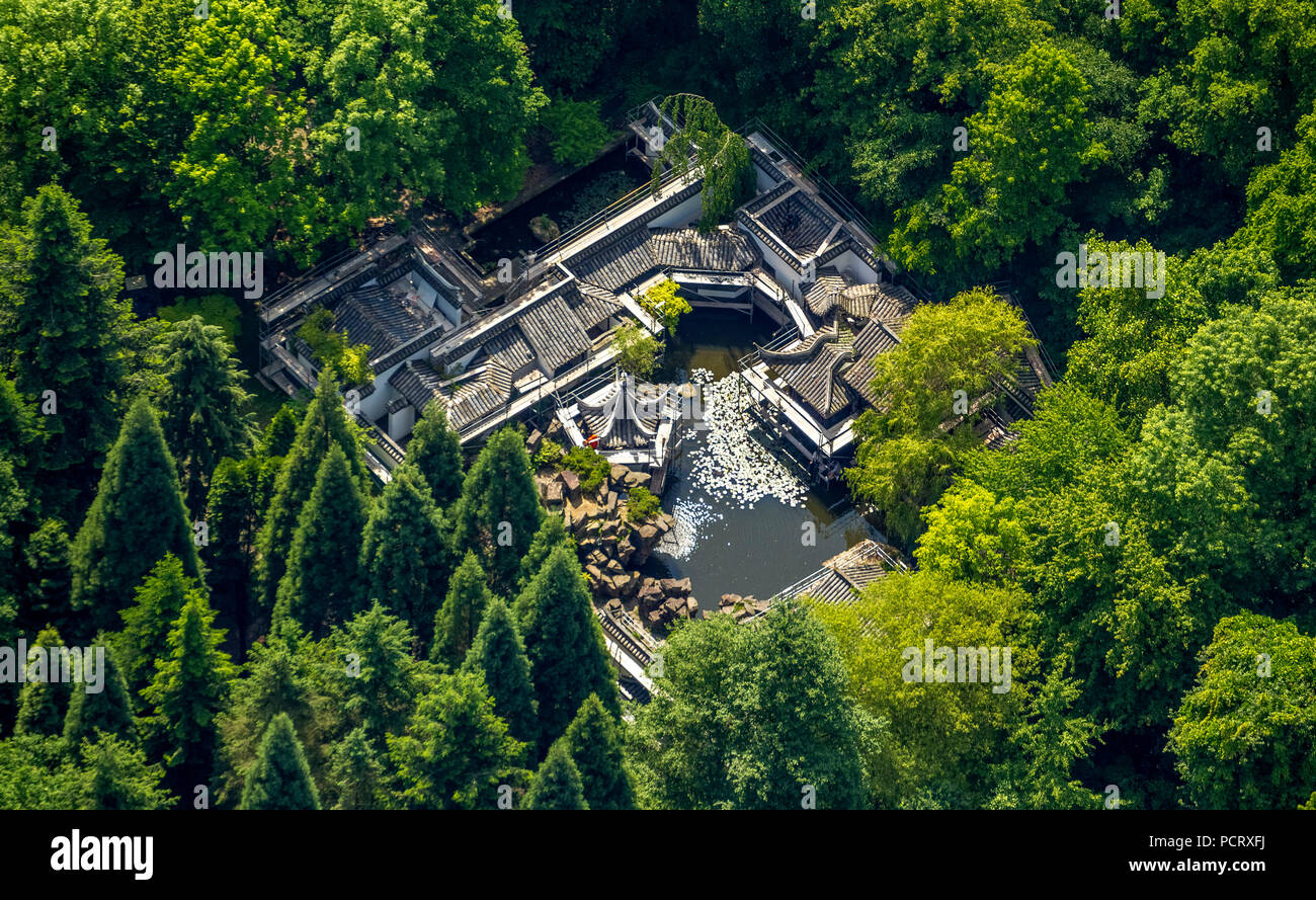 Giardino cinese della Ruhr University di Bochum è in fase di ripristino, Bochum, la zona della Ruhr, Nord Reno-Westfalia, Germania Foto Stock