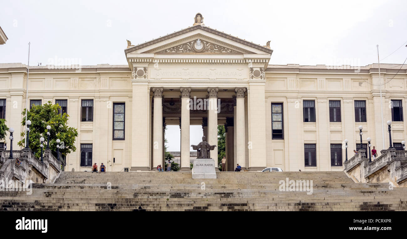 Università dell Avana, Alma Mater, La Habana, Havana, La Habana, Cuba, Cuba Foto Stock