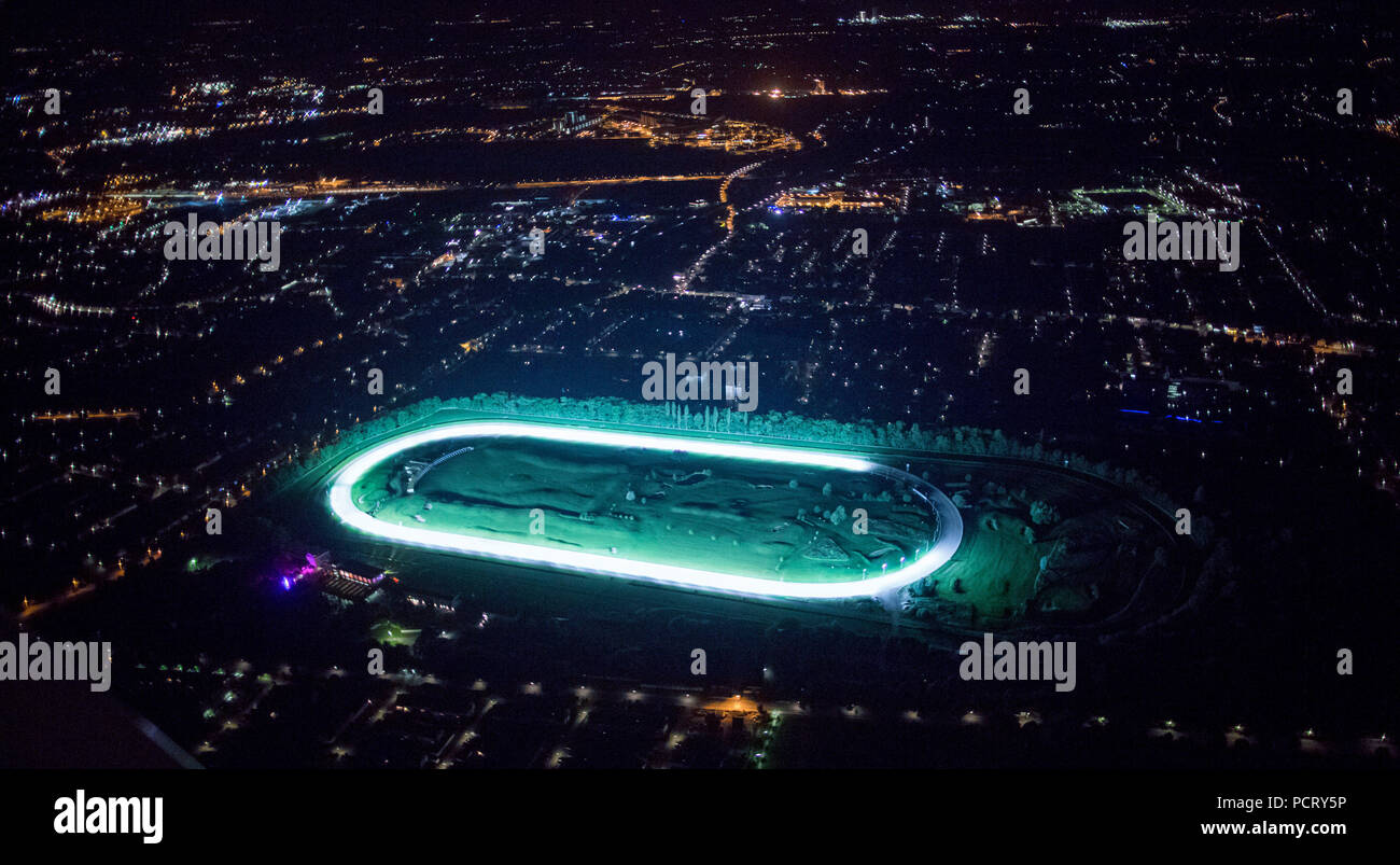 Vista aerea, Race Track Wambel, campo da golf, Dortmund, la zona della Ruhr, Renania settentrionale-Vestfalia, Germania, Europa, Extraschicht 2012, zona della Ruhr Foto Stock