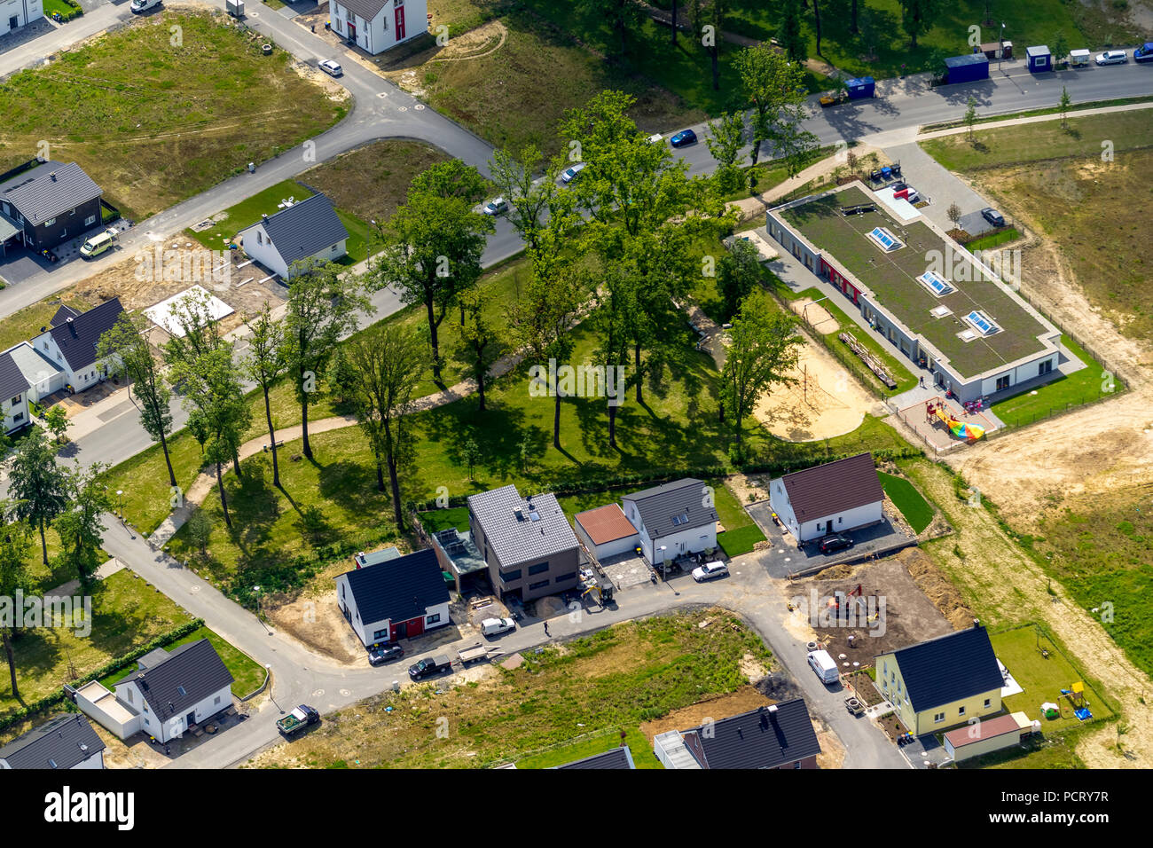La ridefinizione e la valorizzazione di terreni, sito della ex caserma della British Reno esercito, Hohenbuschei area di riqualificazione, ex campo 10 area militare, Dortmund, la zona della Ruhr Foto Stock