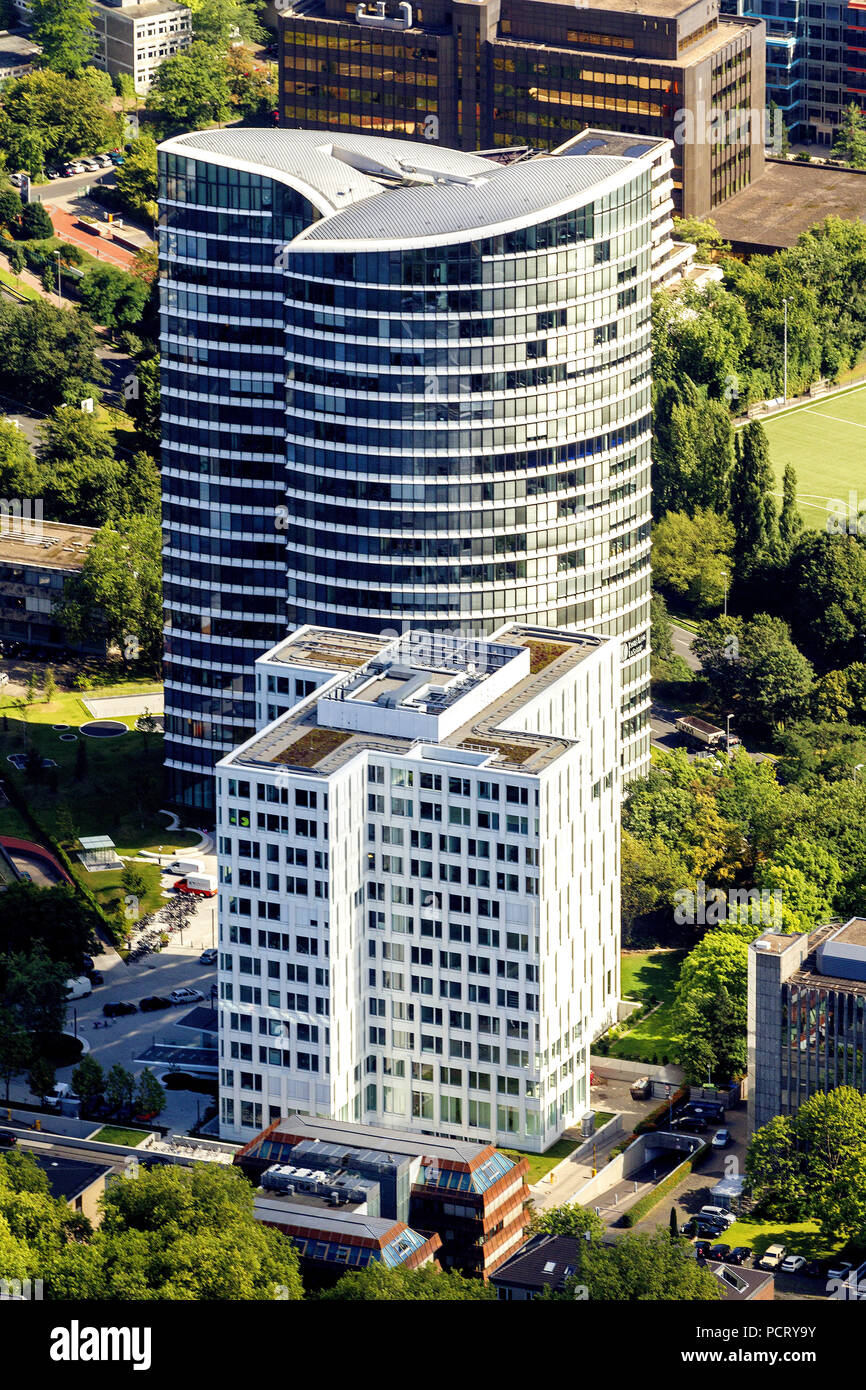 Foto aerea, Consolato Generale del Regno dei Paesi Bassi, Sky Office, Robert Half International, Dusseldorf, Renania, Renania settentrionale-Vestfalia, Germania, Europa Foto Stock