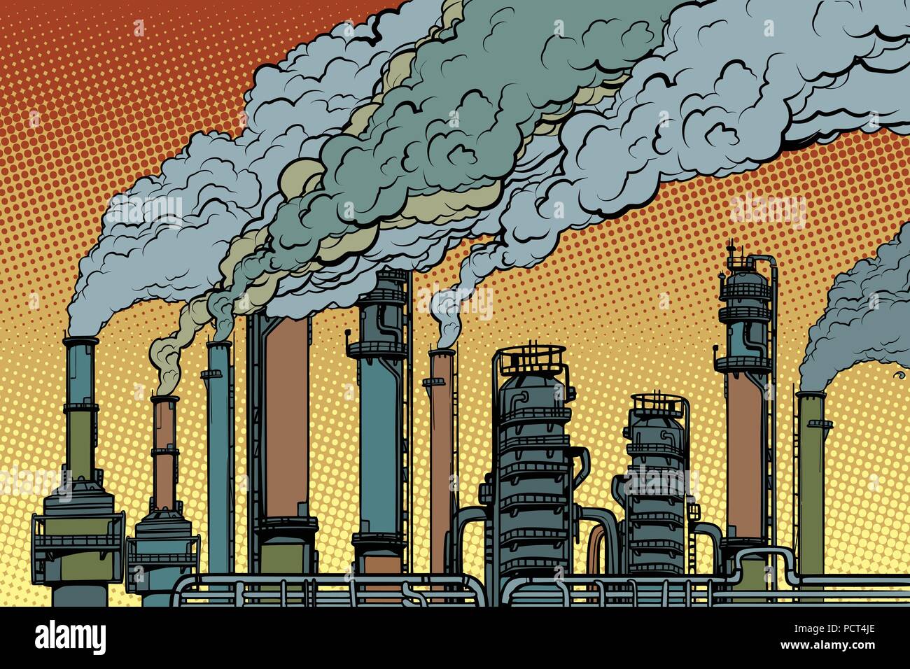 Tubo di chimica il fumo della fabbrica Illustrazione Vettoriale