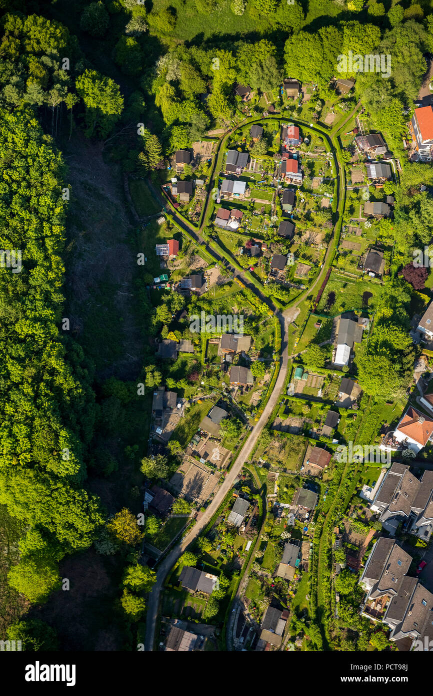 Riparto-area giardino sul Volmarstein, riparto giardini, Wetter sul fiume Ruhr, la zona della Ruhr Foto Stock