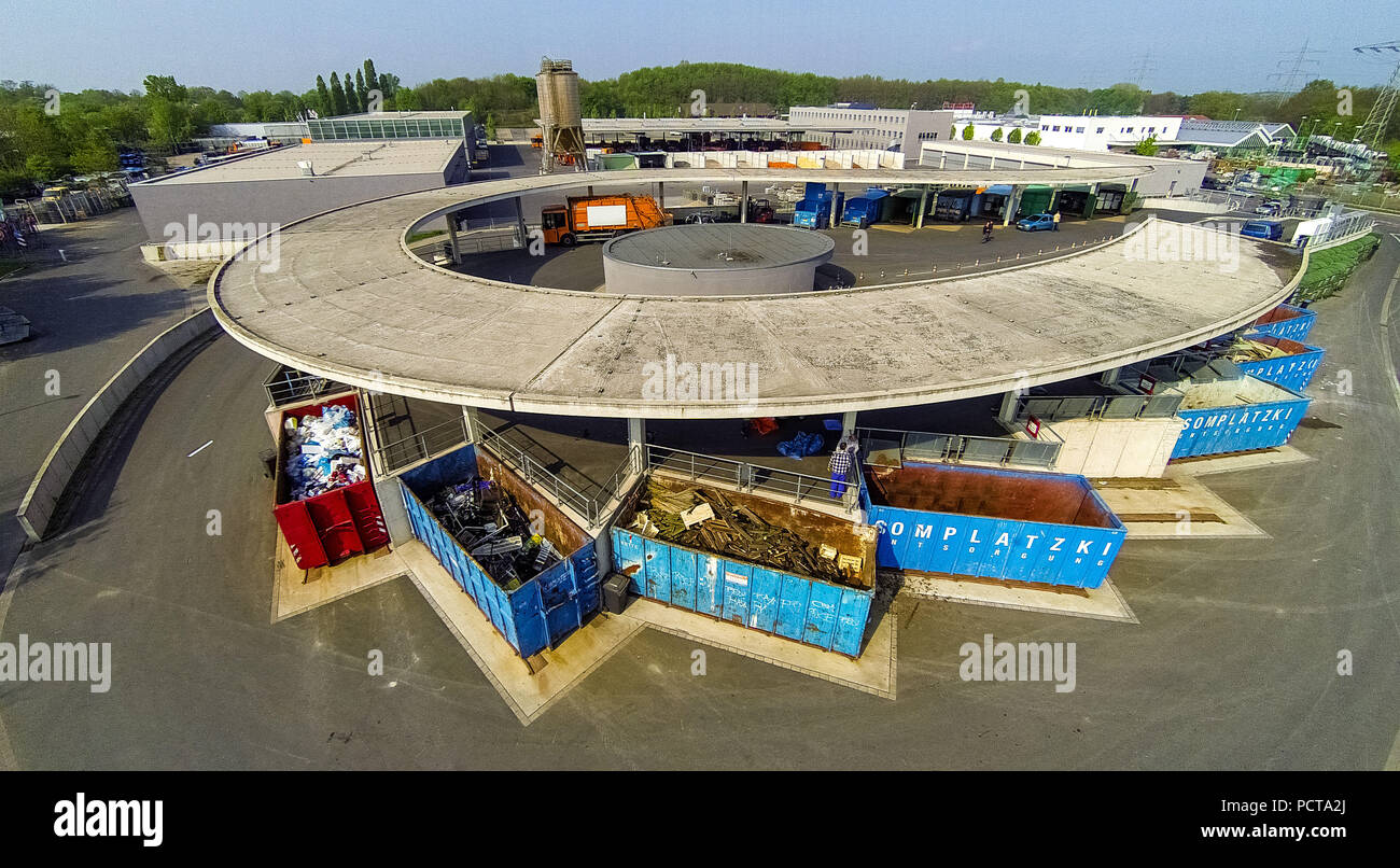 Foto aerea, ZBH Marl, Marl deposito centrale con deposito di riciclaggio, Marl, foto aerea, nuovo deposito comunale, Brassertstraße, Marl, la zona della Ruhr Foto Stock