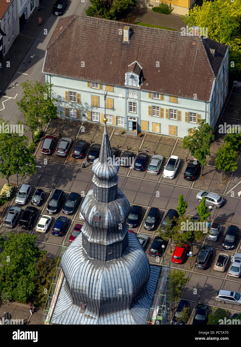 Museo di storia locale della città di Lippstadt in piazza del mercato, la fotografia aerea, Lippstadt, East Westfalia, Nord Reno-Westfalia, Germania Foto Stock