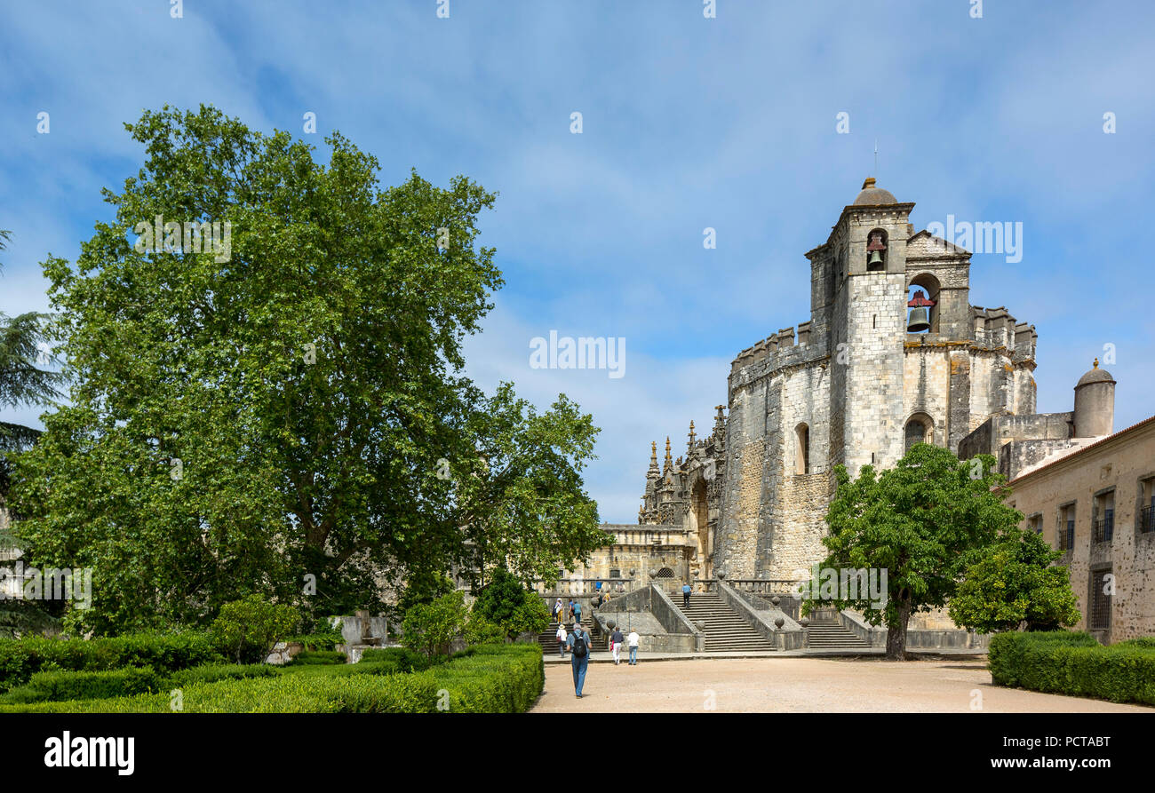 Fortezza di Tomar, Cavalieri Templari castello, Templari, patrimonio UNESCO, Tomar, Santarém distretto, Portogallo, Europa, Convento da Ordem de Christo Foto Stock