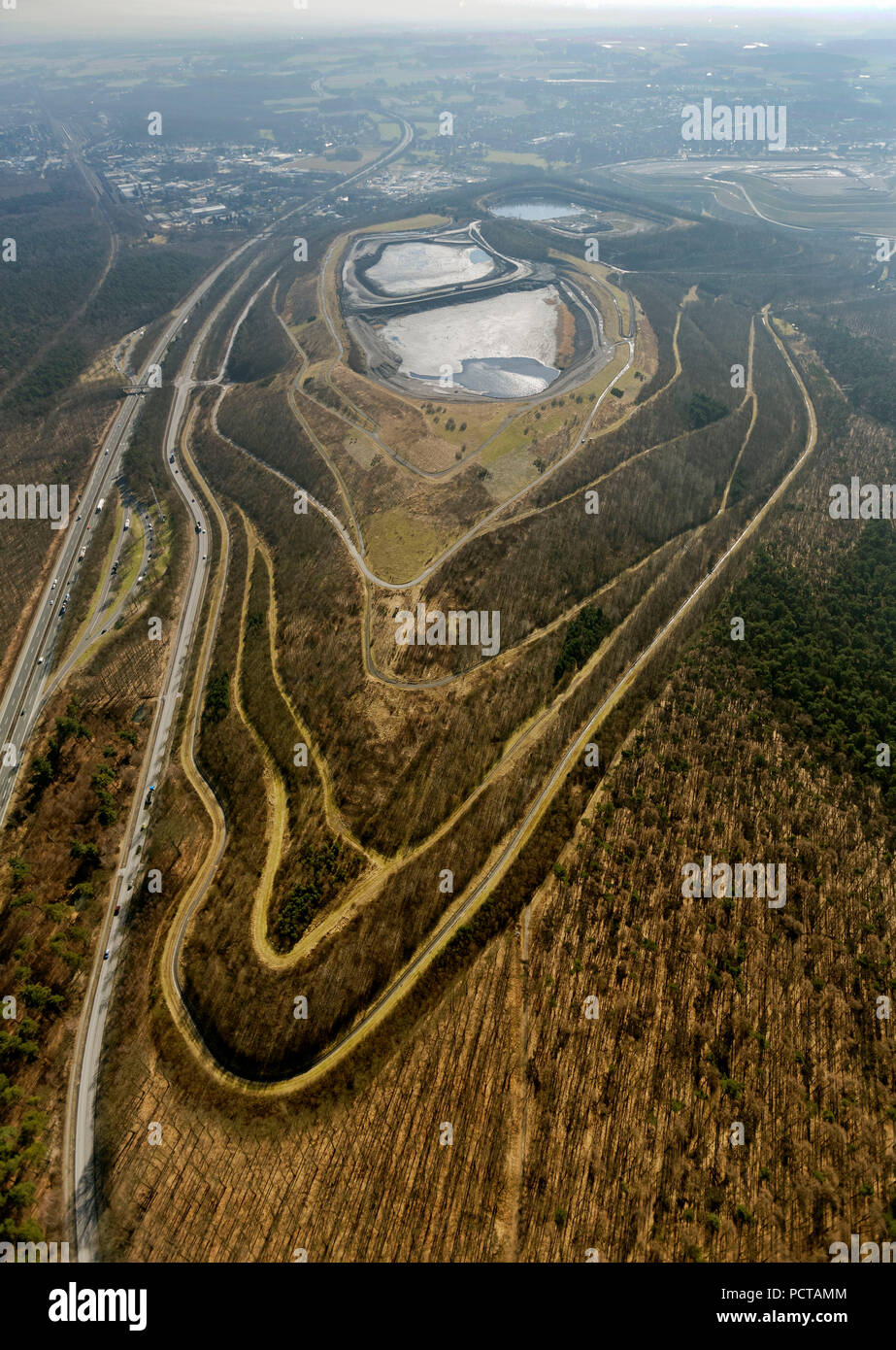 Vista aerea, Halde Brinkfordsheide, Marl, la zona della Ruhr, Renania settentrionale-Vestfalia, Germania, Europa Foto Stock