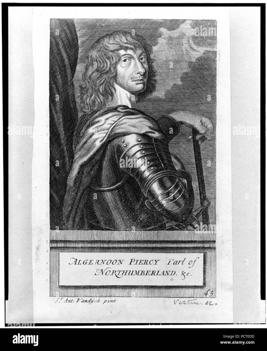 Algernoon Piercy (ossia Algernon Percy), Conte di Northumberland ecc. - Suor Ant. Vandyck ha pinx. ; Vertue sc. Foto Stock