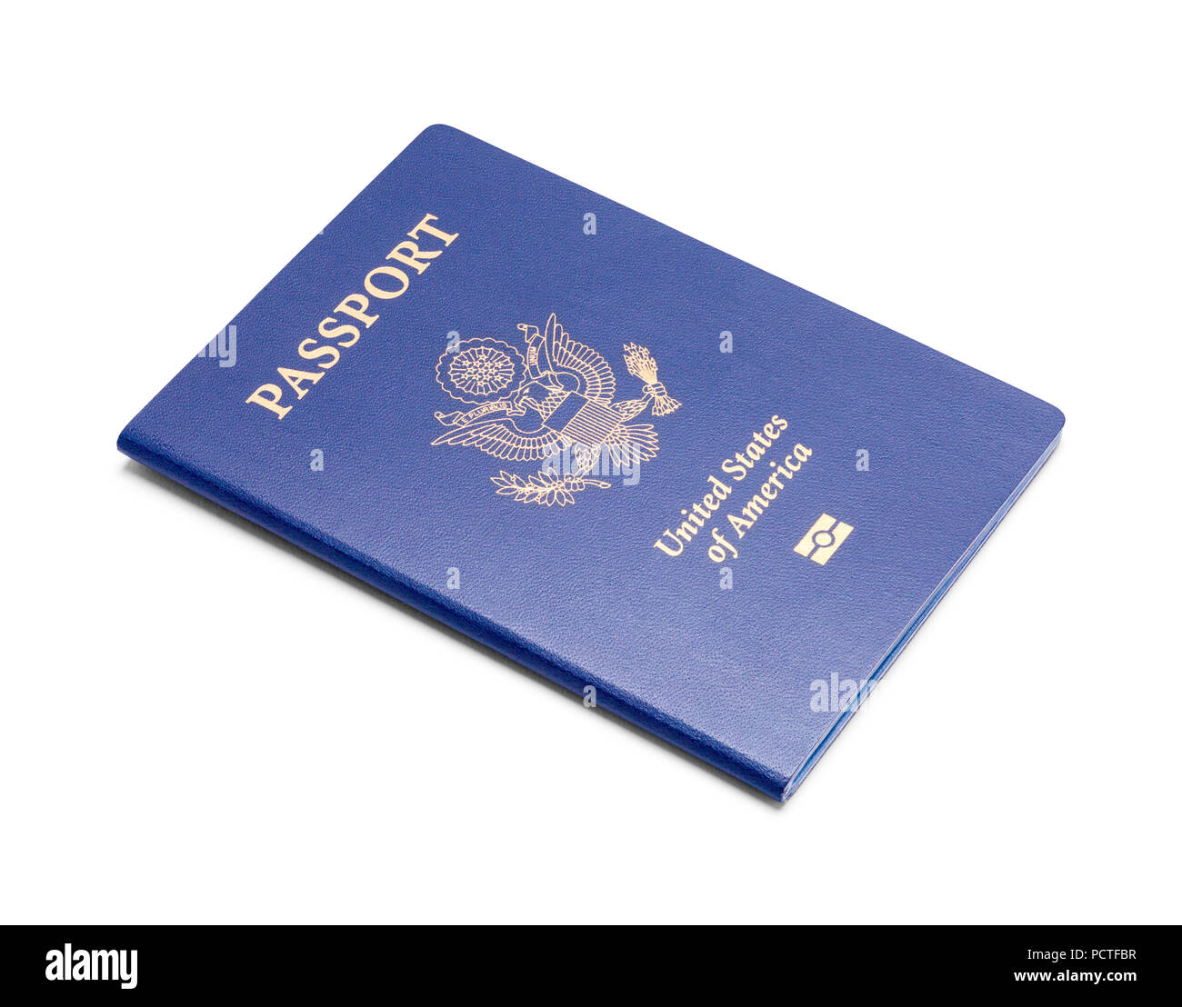 Nuovi Stati Uniti Passaporto isolato su uno sfondo bianco. Foto Stock