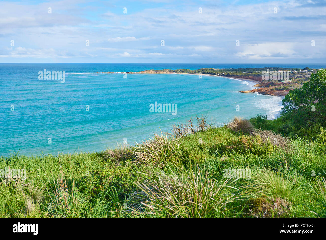 Il paesaggio costiero, Anglesey Beach, molla, Great Ocean Road, Victoria, Australia, Oceania Foto Stock