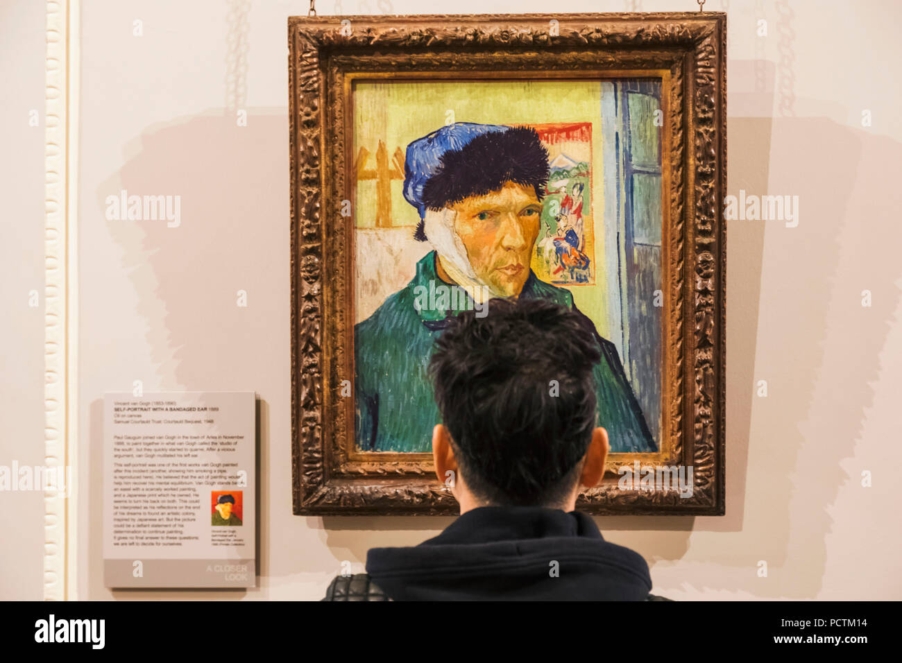 Pittura intitolato 'SELF ritratto con un orecchio bendato' di Vincent van Gogh datato 1889 Foto Stock