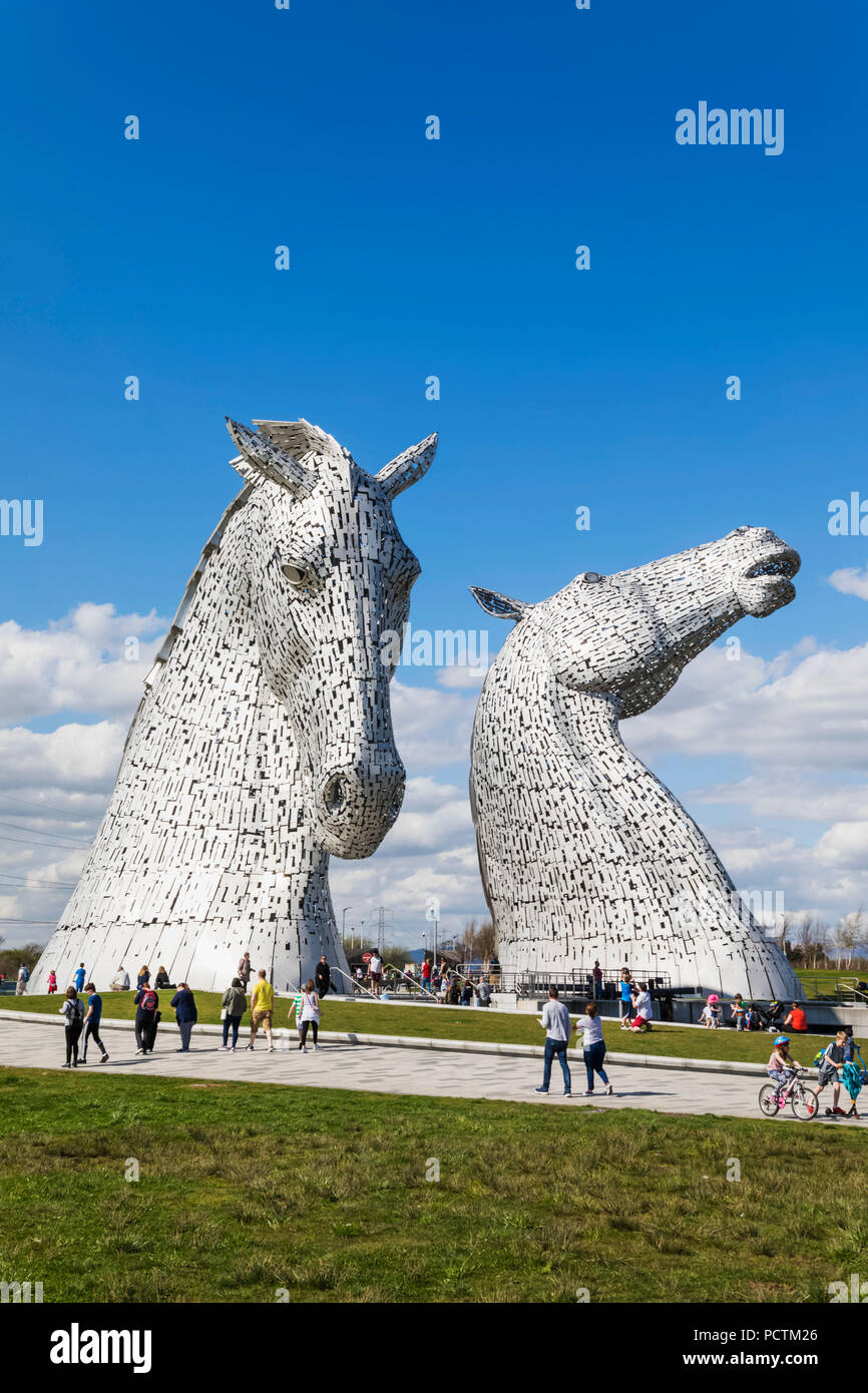 Gran Bretagna, Scozia, Falkirk, Helix Park, il Kelpies scultura di Andy Scott Foto Stock