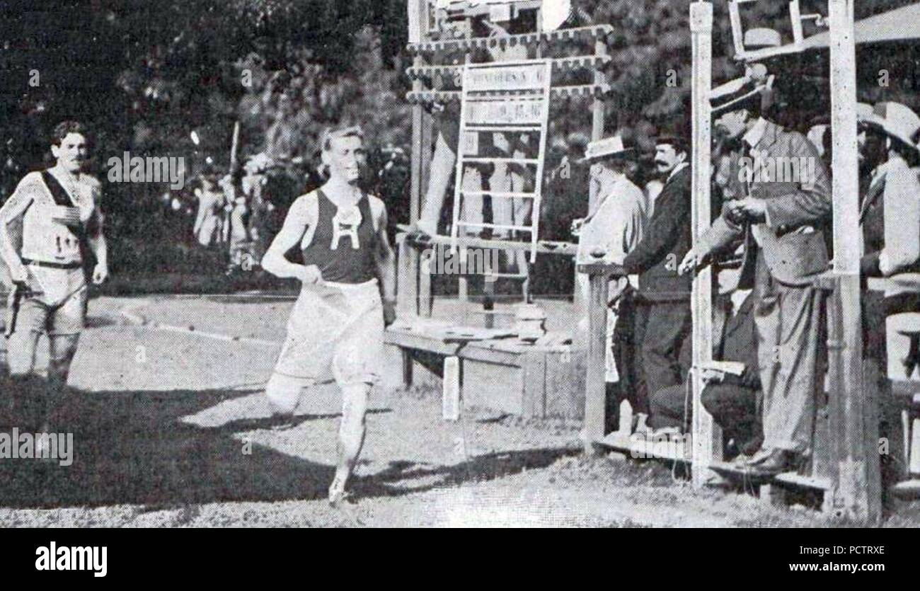 Alfred Tysoe, Vainqueur du 800 mètres aux Jeux Olympiques de 1900. Foto Stock