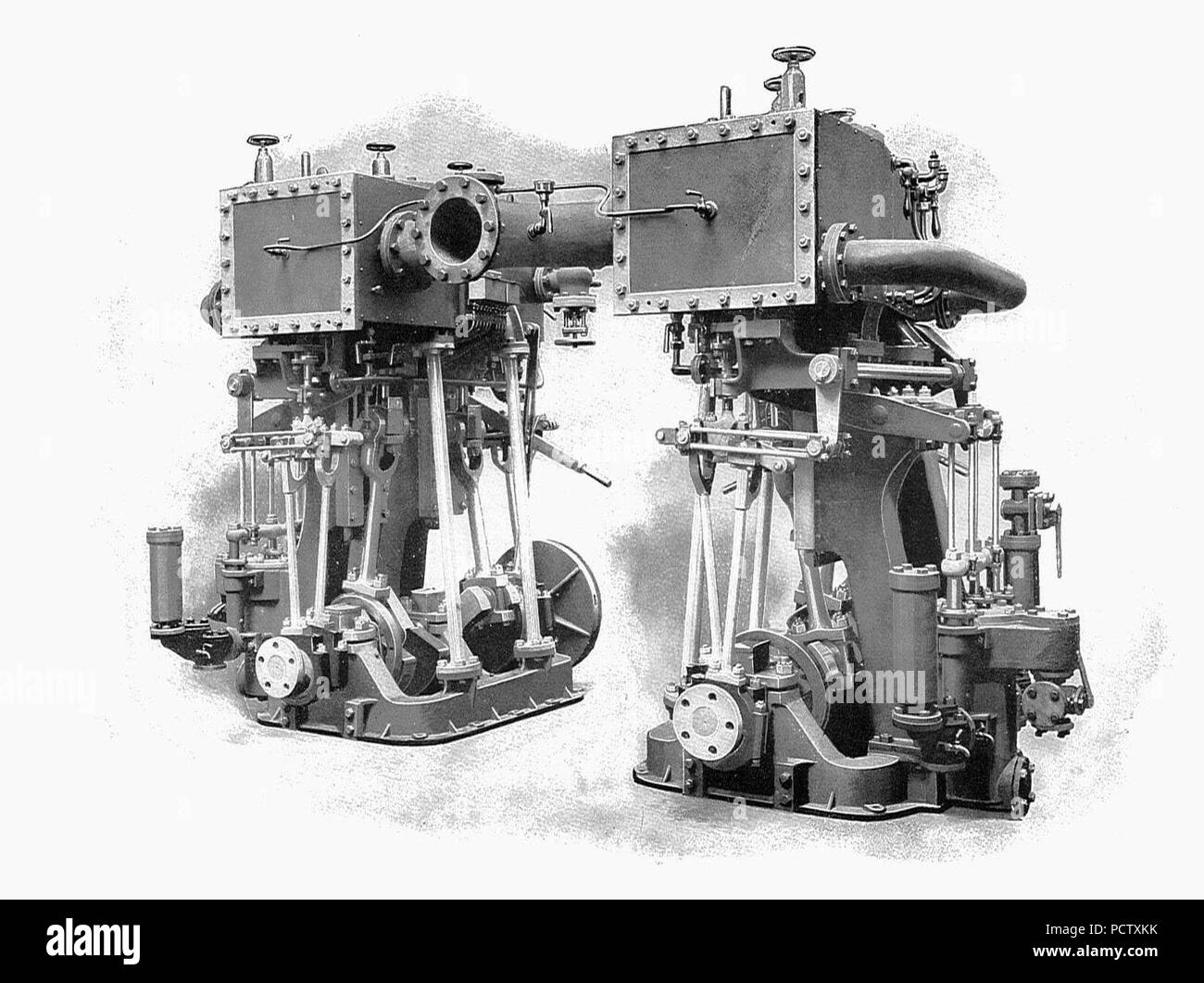 Vicolo & MacLellan a doppia vite marine i motori a vapore (Rankin Kennedy, motori moderni, Vol V). Foto Stock