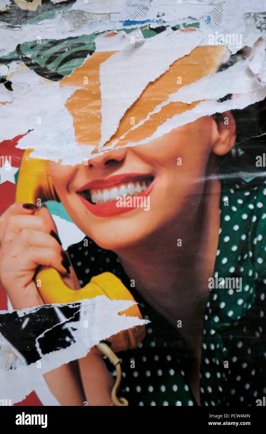 Vecchio poster in Atene, Grecia, Europa Foto Stock