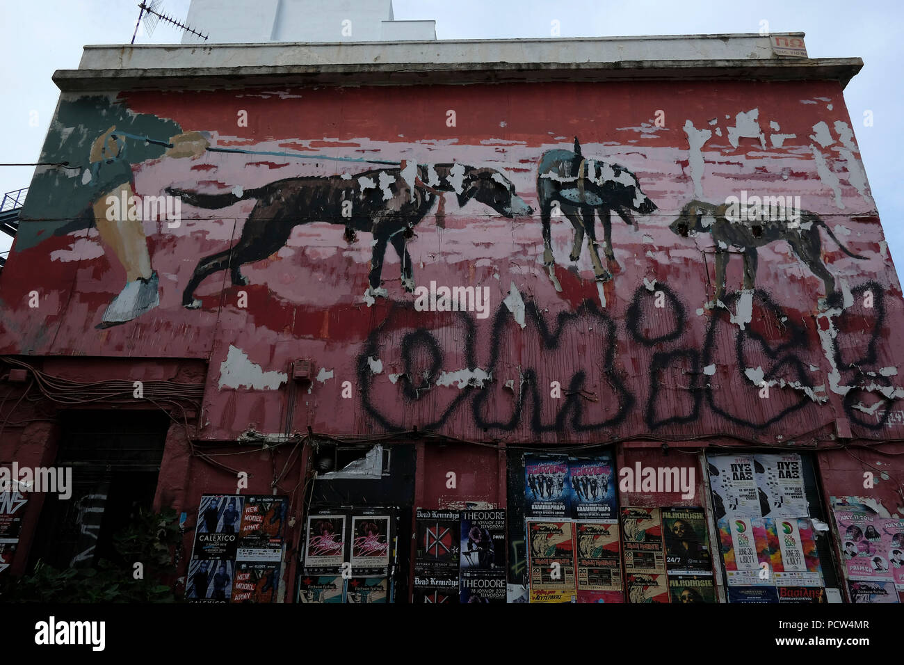 Vecchia facciata ad Atene, Grecia, Europa Foto Stock