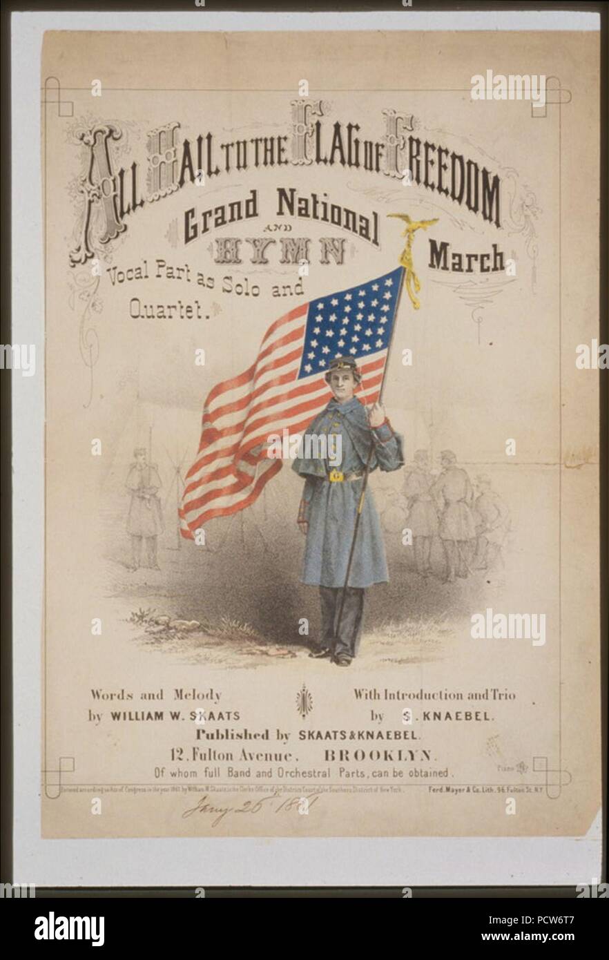 Tutti rallegrati per la bandiera della libertà - Ferd. Mayer & Co. Lith., N.Y. Foto Stock