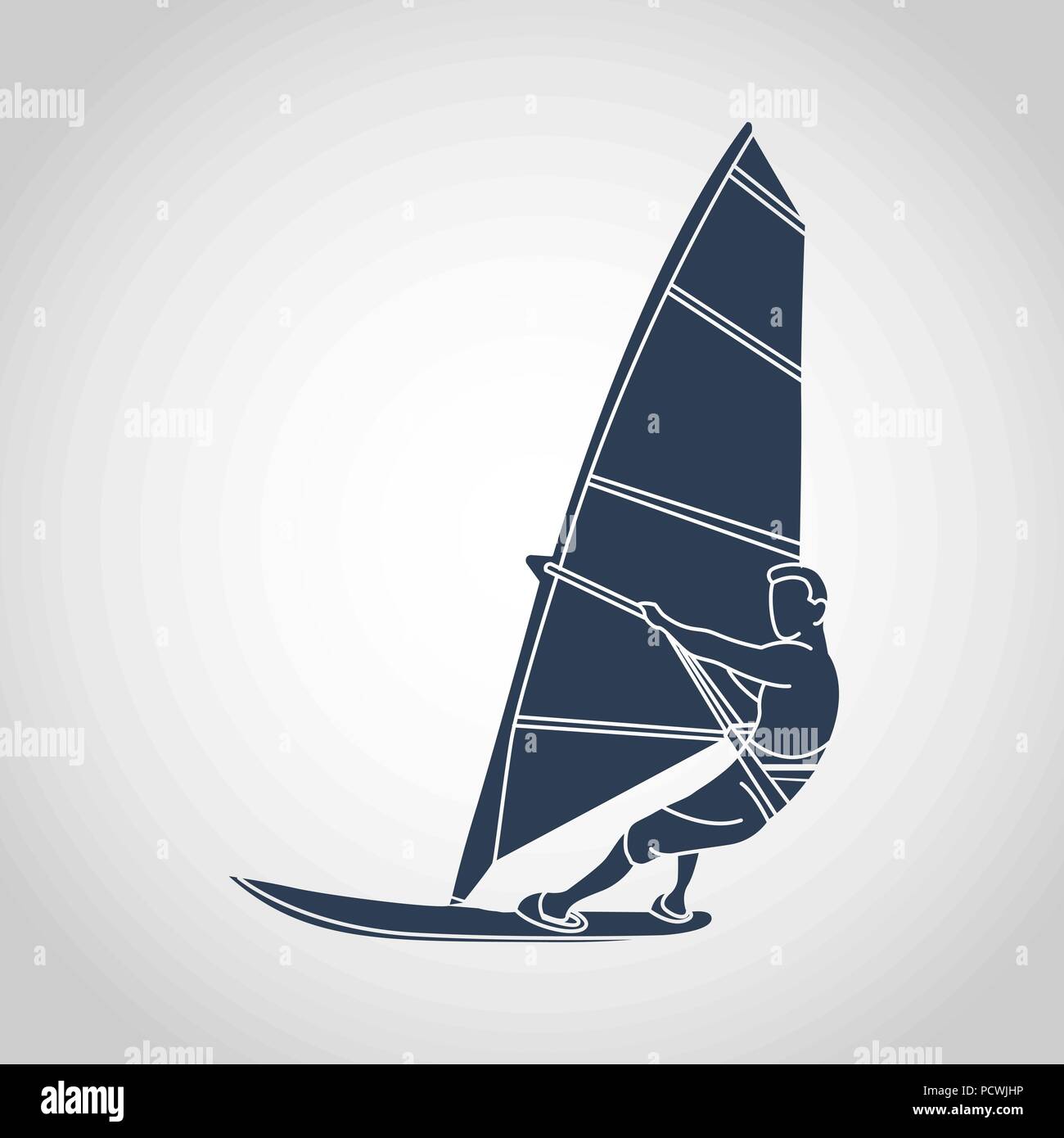 L'uomo windsurf illustrazione vettoriale Illustrazione Vettoriale