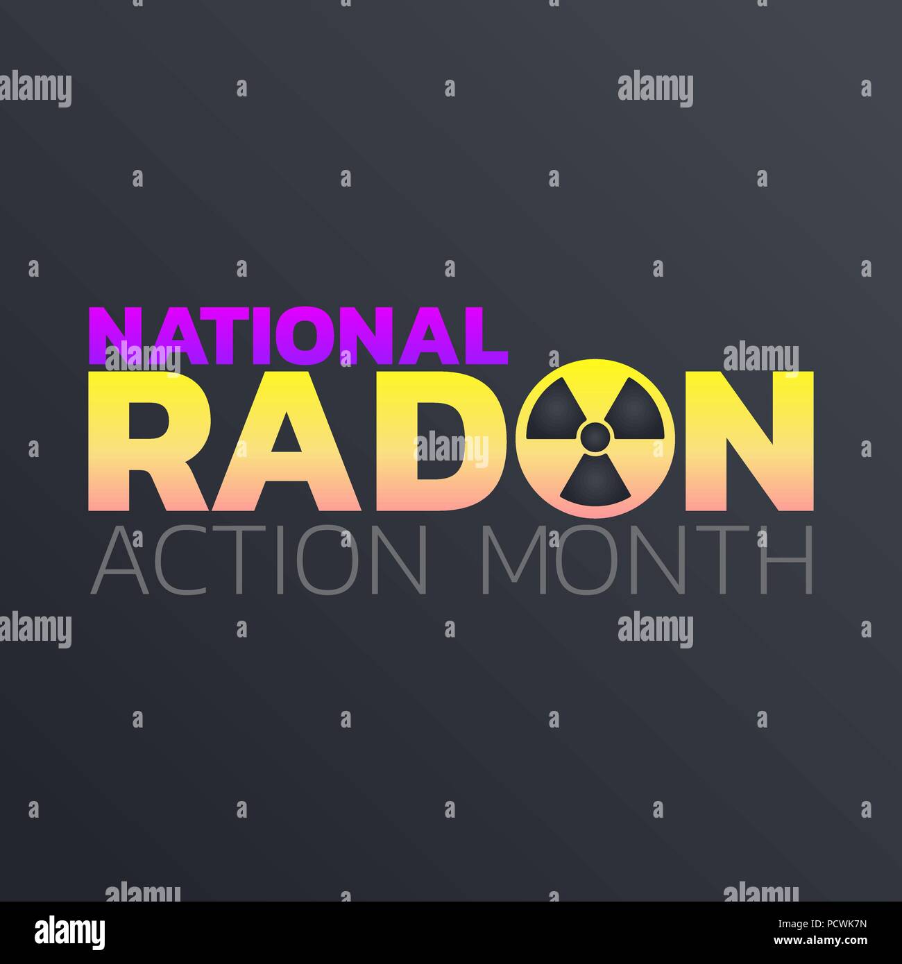 Nazionale di Azione del radon icona Mese. design logo illustrazione vettoriale Illustrazione Vettoriale