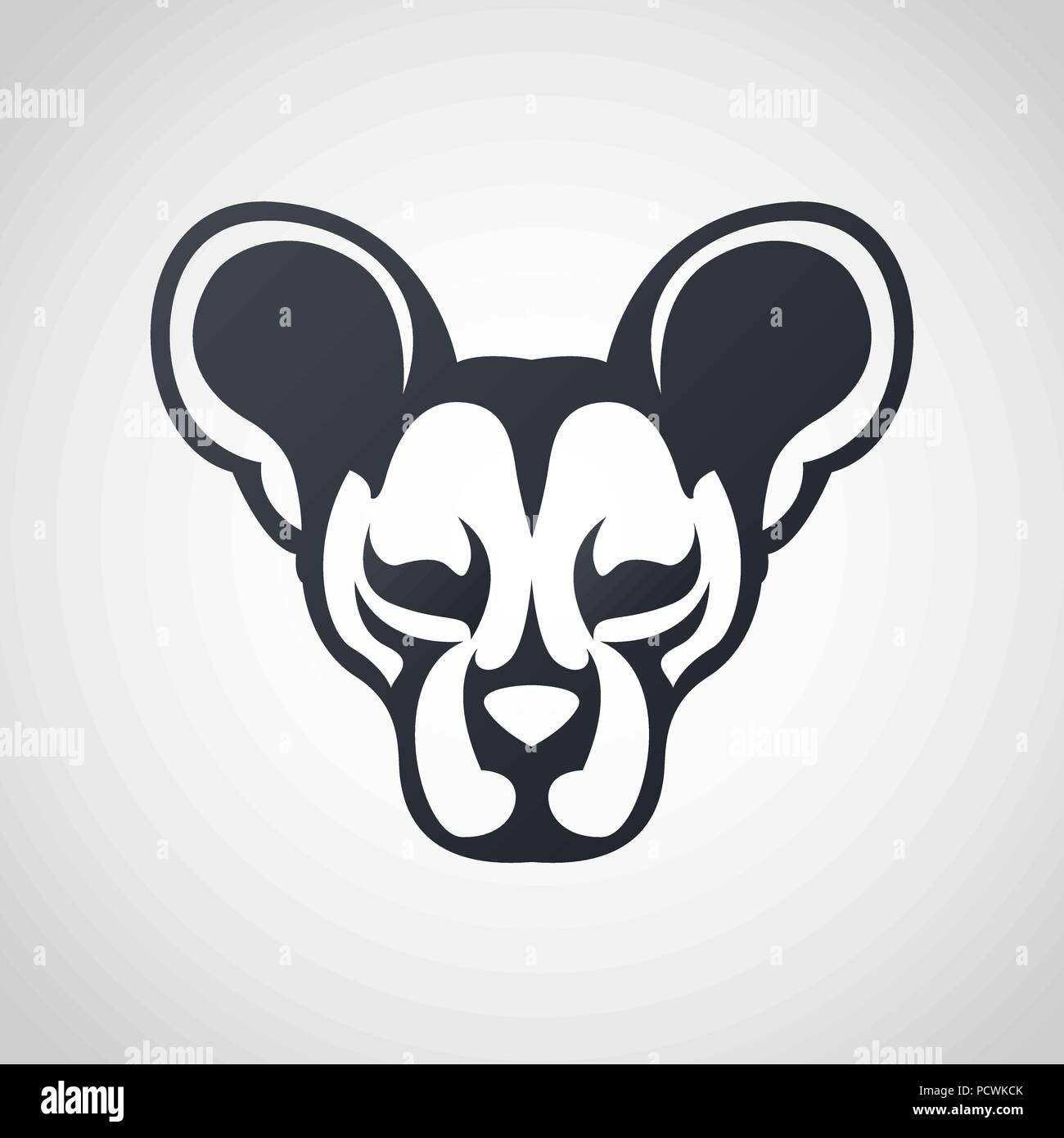 African wild dog icona logo design, illustrazione vettoriale Illustrazione Vettoriale